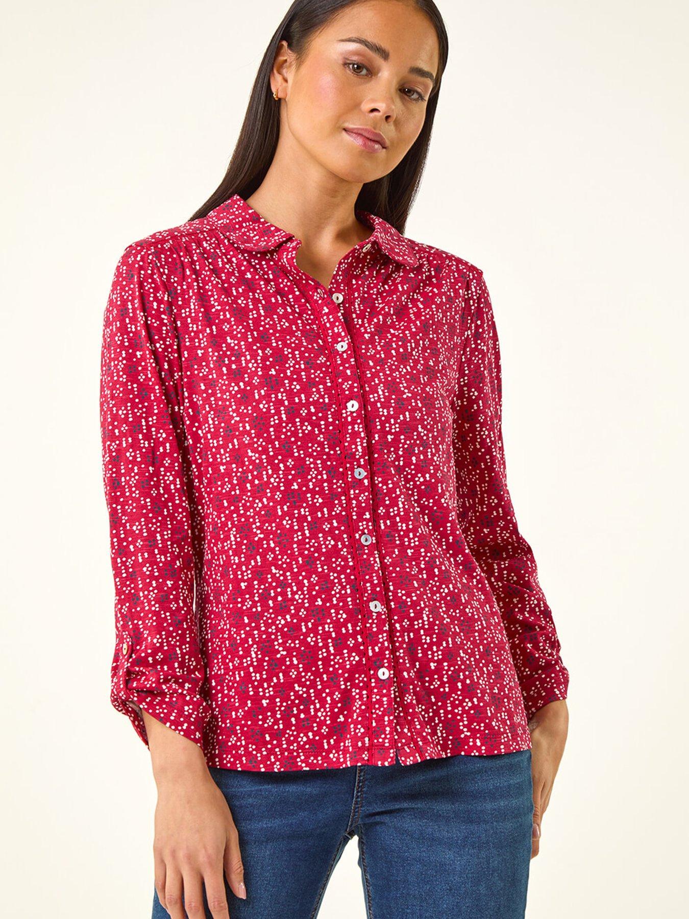 Image 4 of 5 of Roman Petite Abstract Spot Stretch Shirt