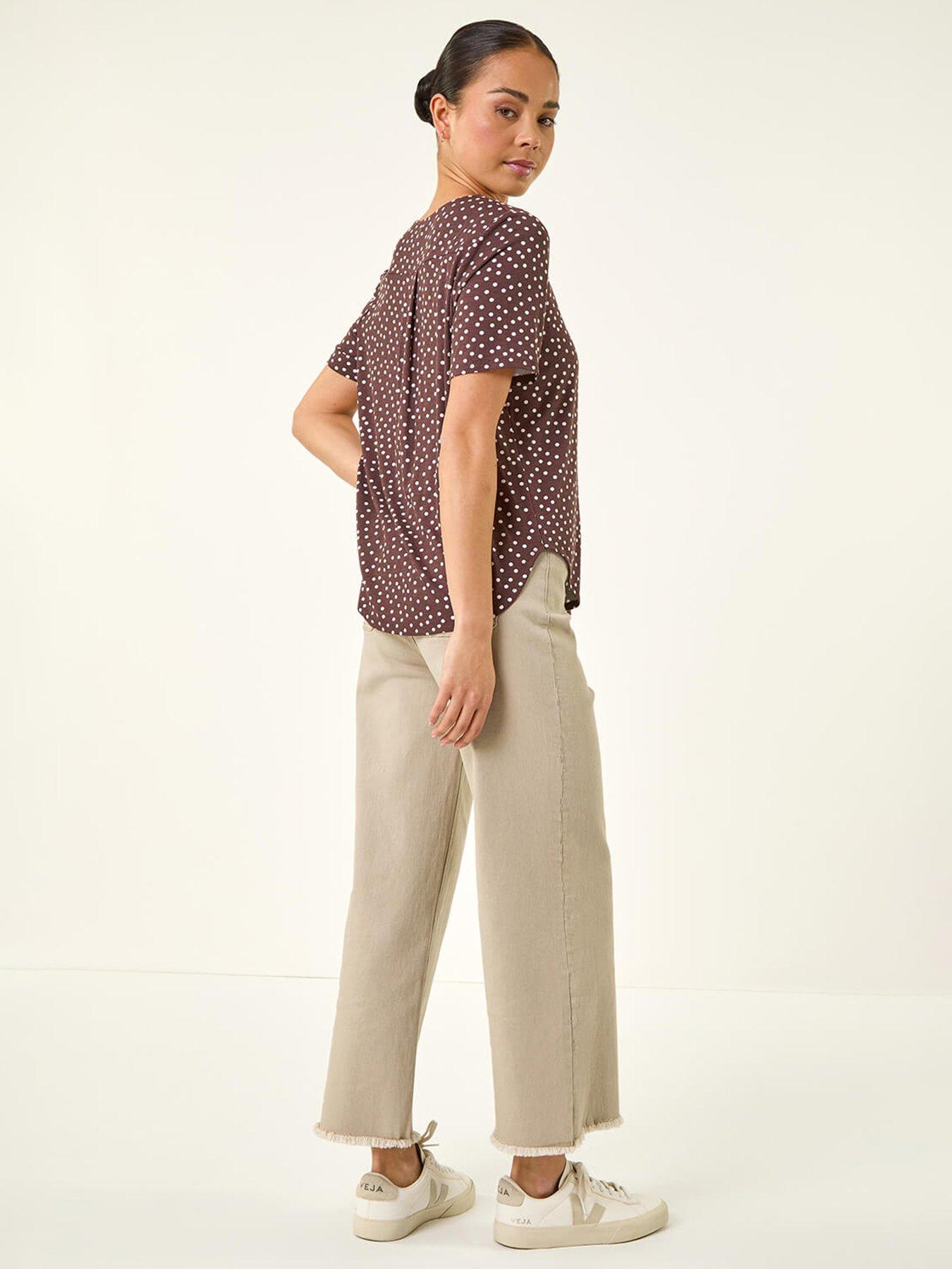 roman-petite-spot-v-neck-blousestillFront