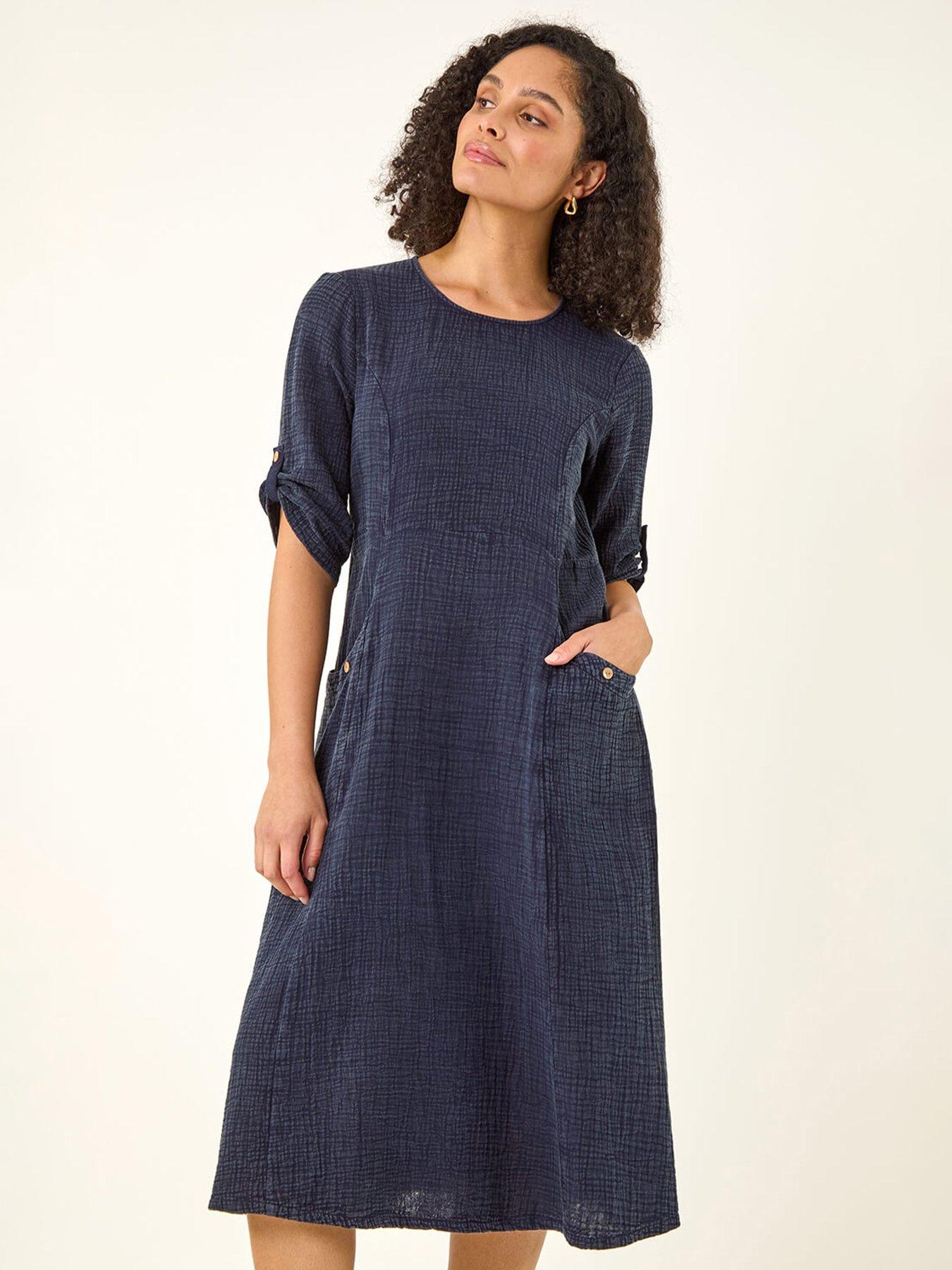 roman-textured-a-line-midi-dressfront