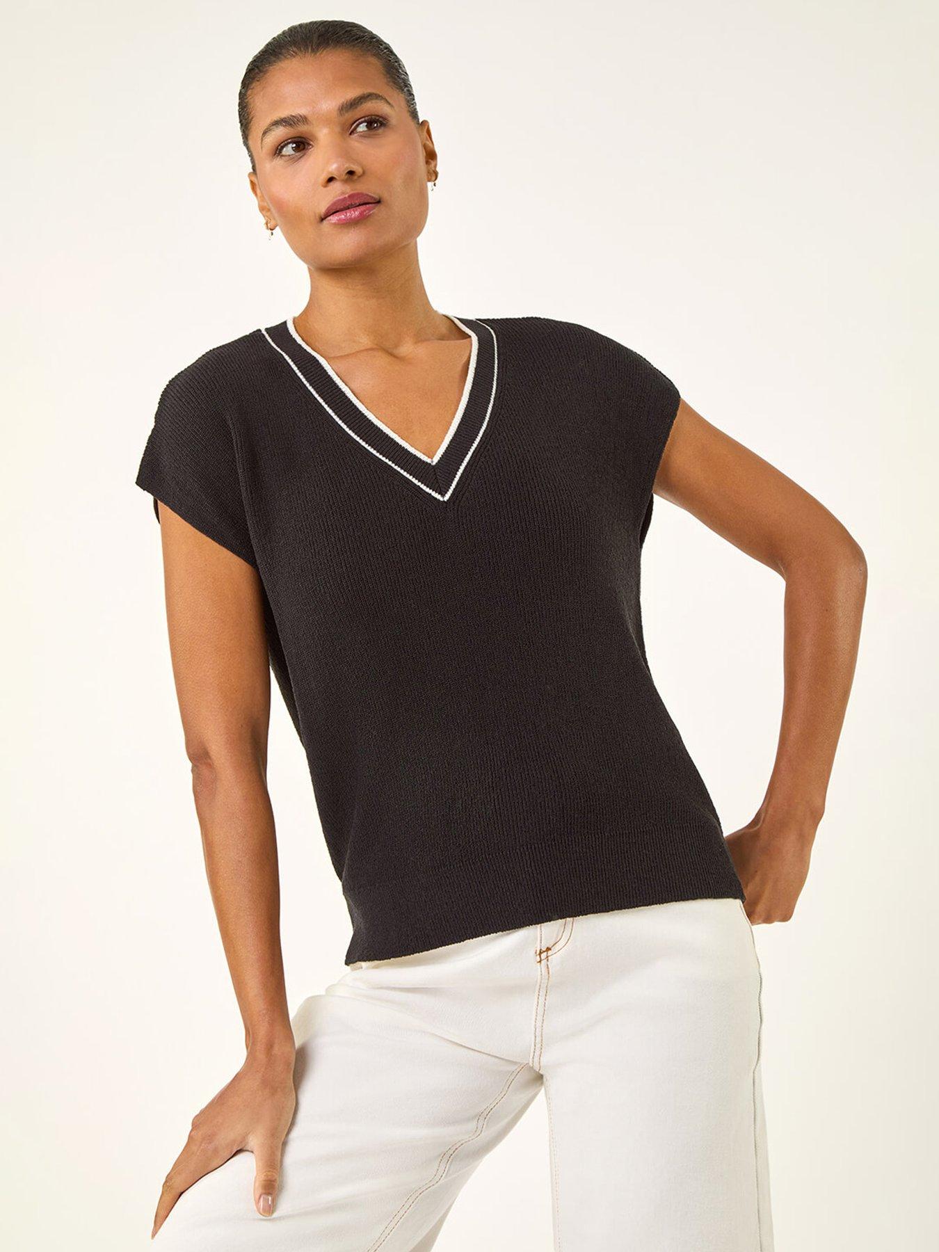 roman-light-weight-v-neck-knitted-vestfront