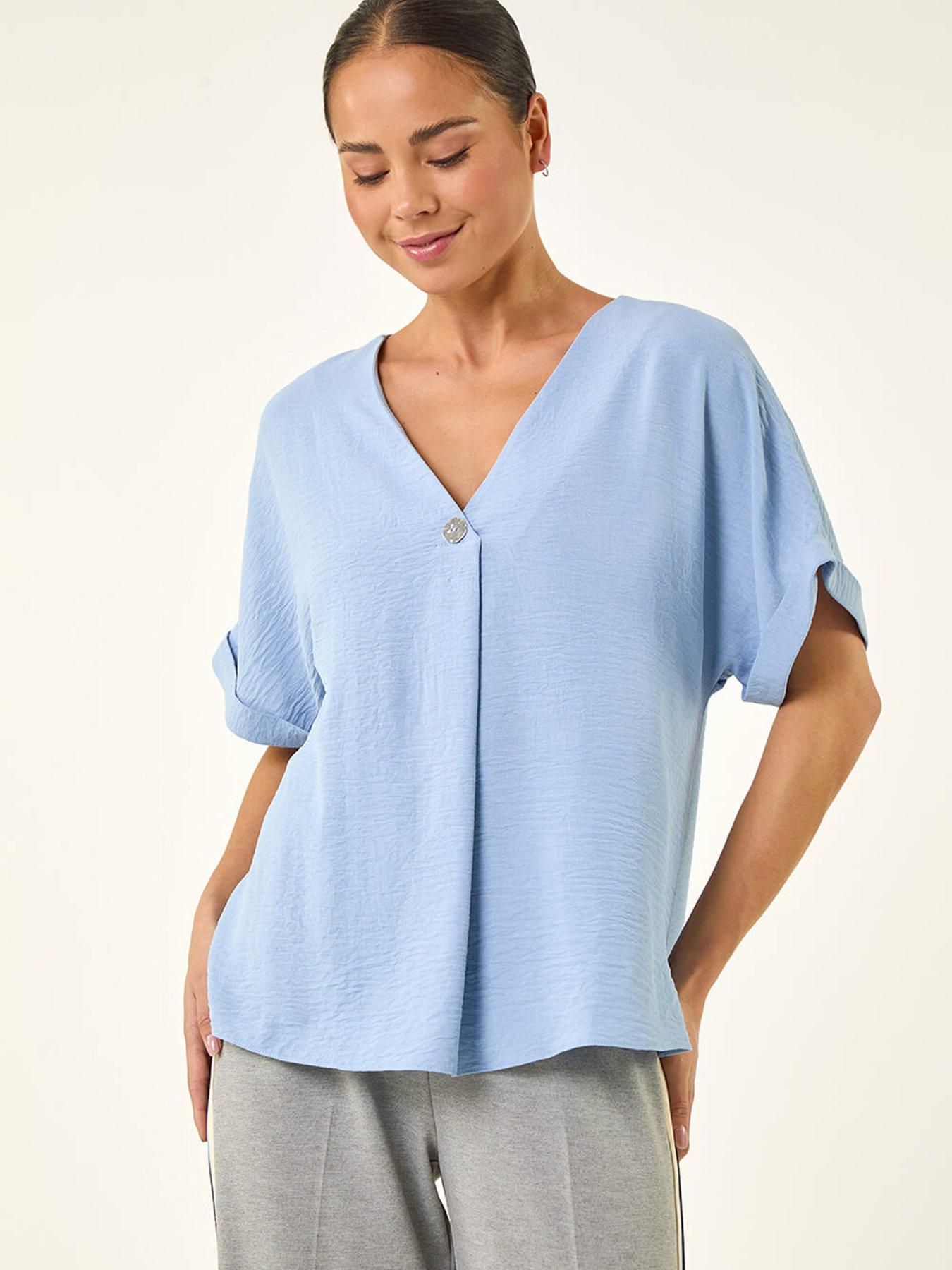 roman-petite-one-buttoned-v-neck-topfront