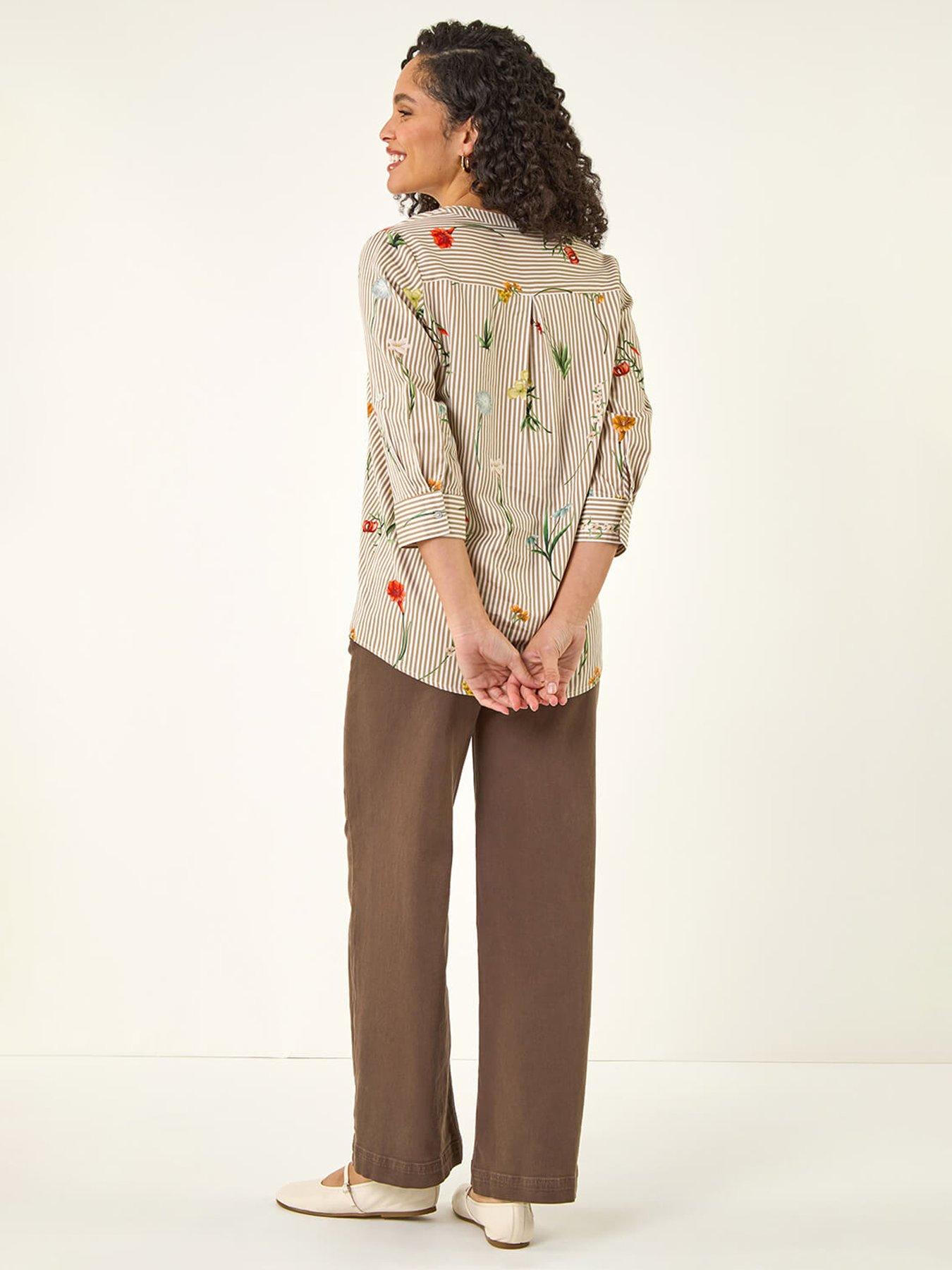 roman-floral-stripe-pleated-topstillFront