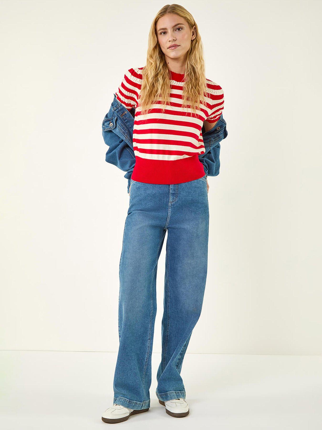 Image 3 of 5 of Roman Stripe Pointelle Knit Top