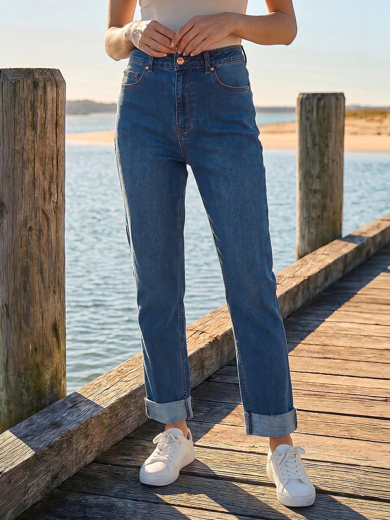 Image 1 of 5 of Roman Petite Turn Up Pocket Jeans