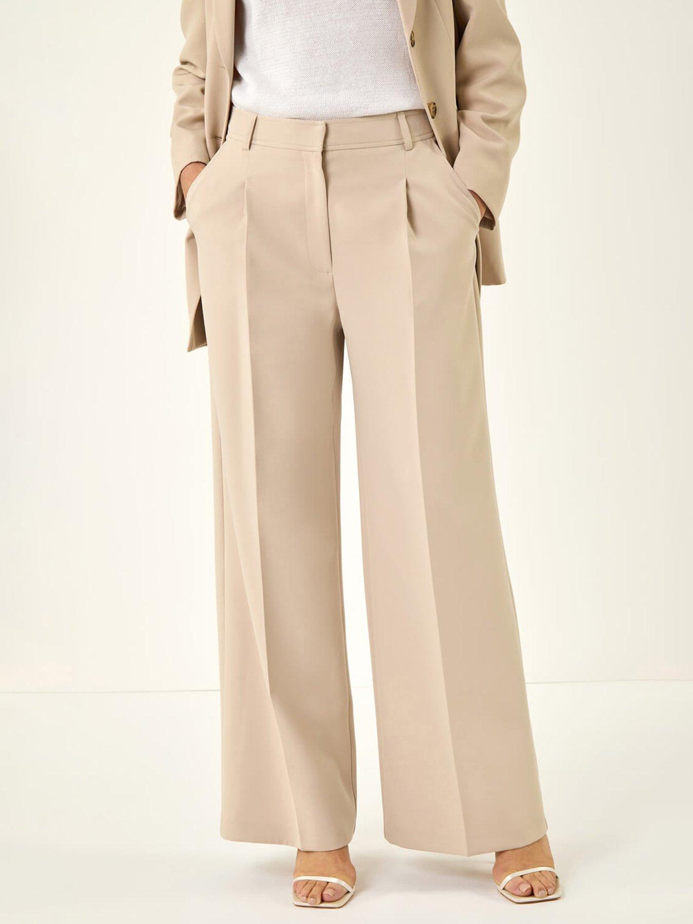 Image 1 of 5 of Roman Pleat Front Wide Leg Trouser