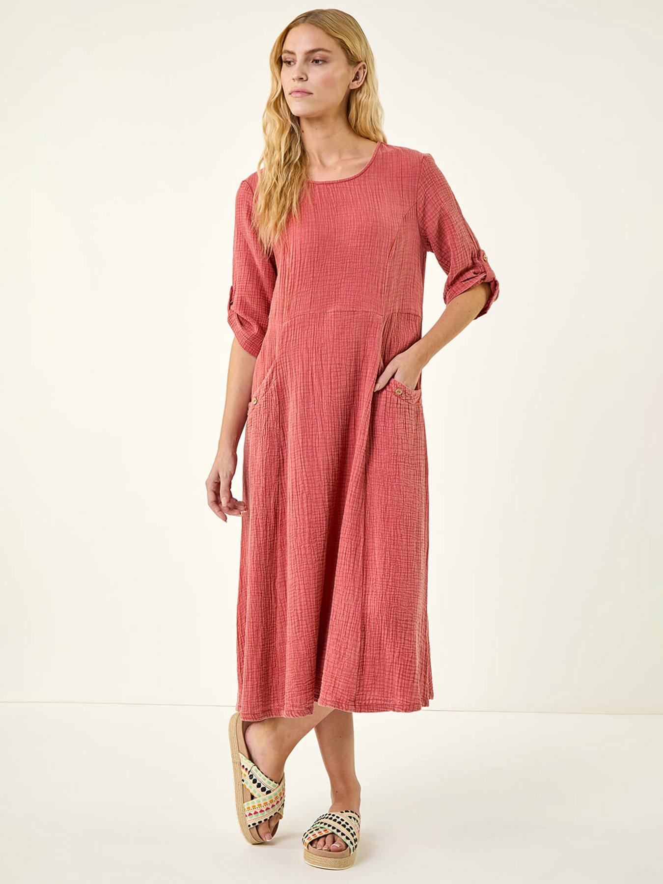 roman-textured-a-line-midi-dressfront