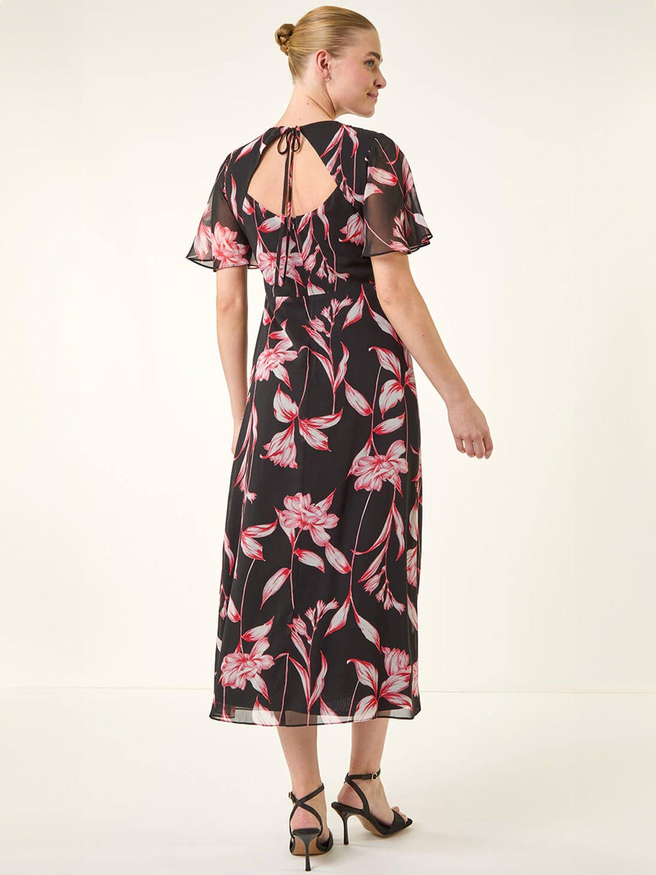 roman-floral-flutter-sleeve-dressfront