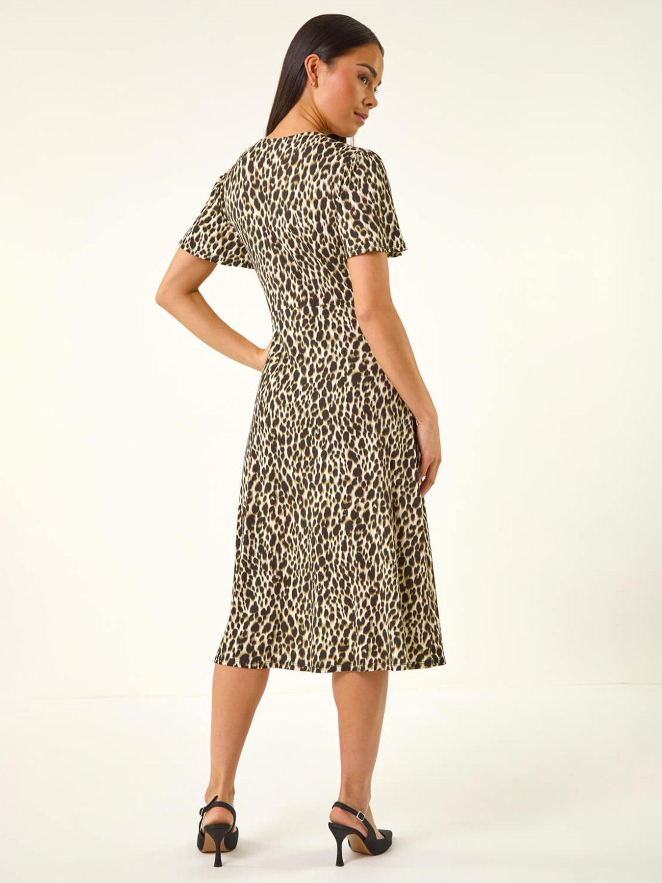 roman-petite-animal-print-drawstring-midi-dressstillFront