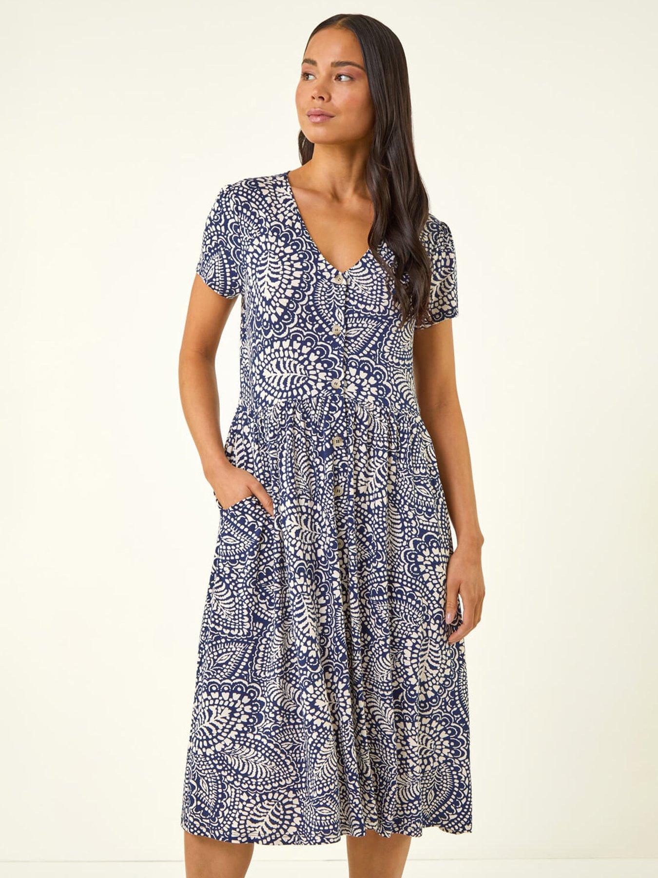 roman-petite-abstract-button-pocket-stretch-dressfront