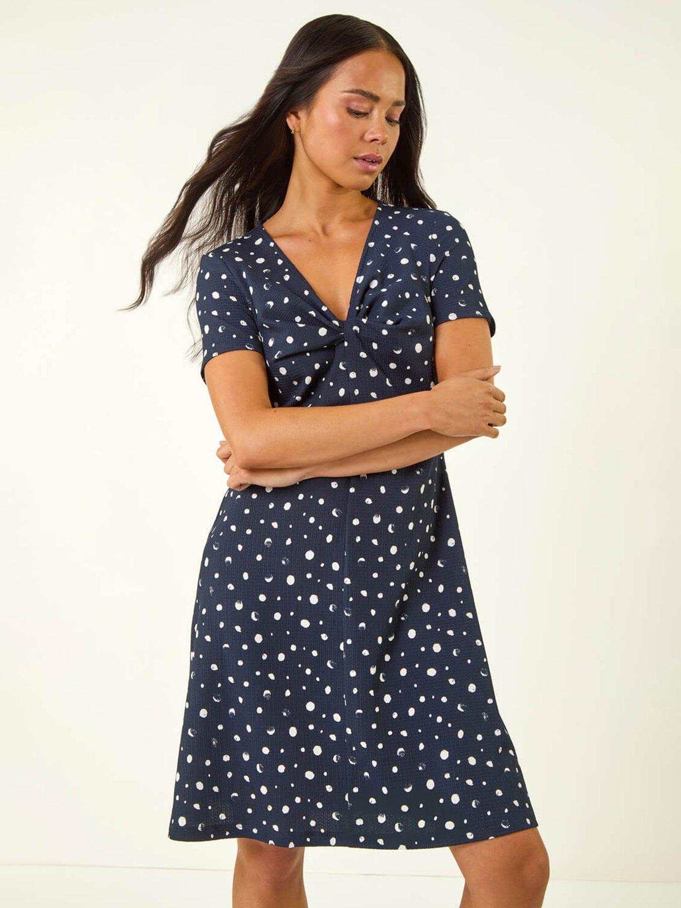 roman-petite-spot-print-twist-front-dressfront