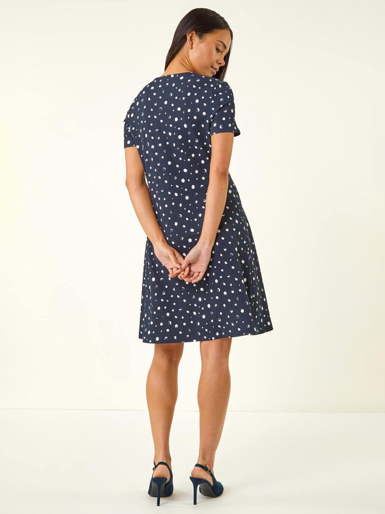 roman-petite-spot-print-twist-front-dressstillFront