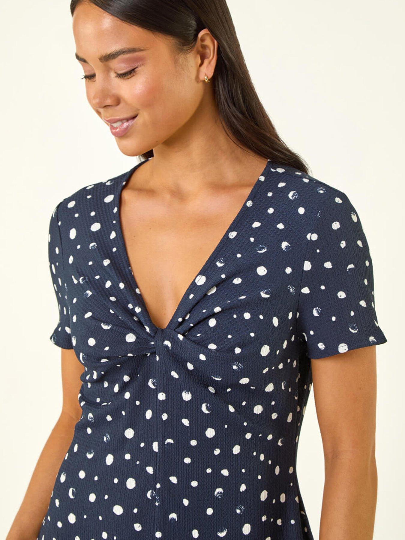 roman-petite-spot-print-twist-front-dressoutfit