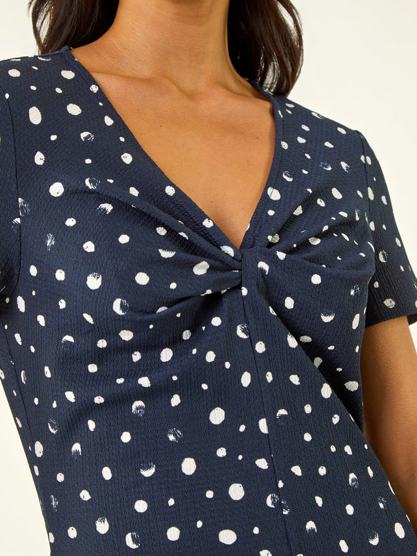 roman-petite-spot-print-twist-front-dressdetail