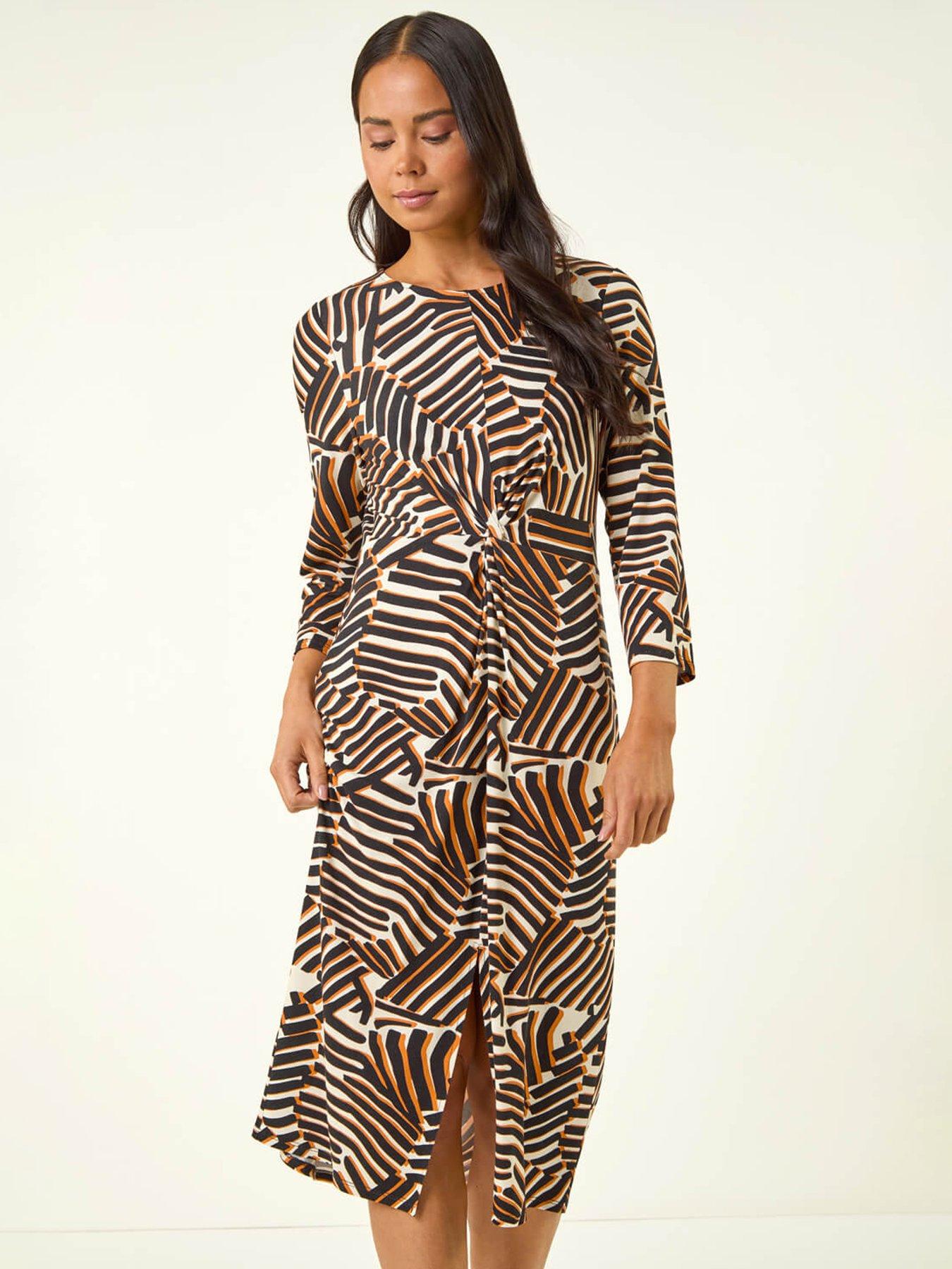 roman-petite-abstract-print-knot-front-dressfront