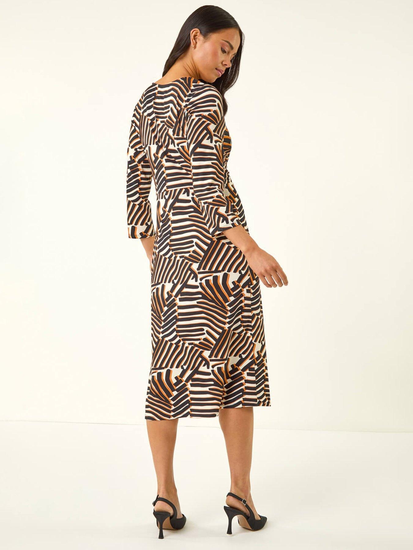 roman-petite-abstract-print-knot-front-dressstillFront