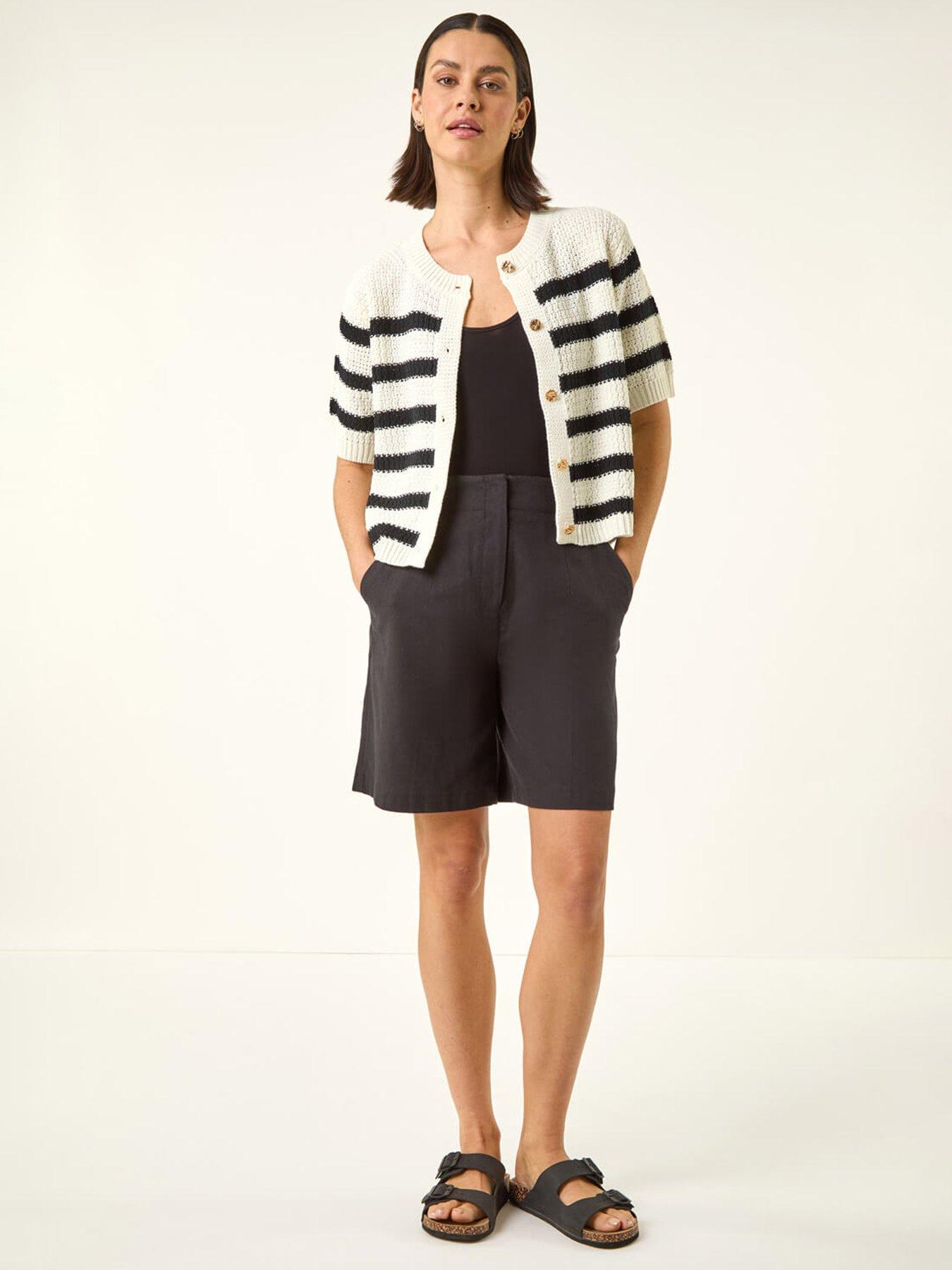 roman-stripe-button-knit-cardiganback