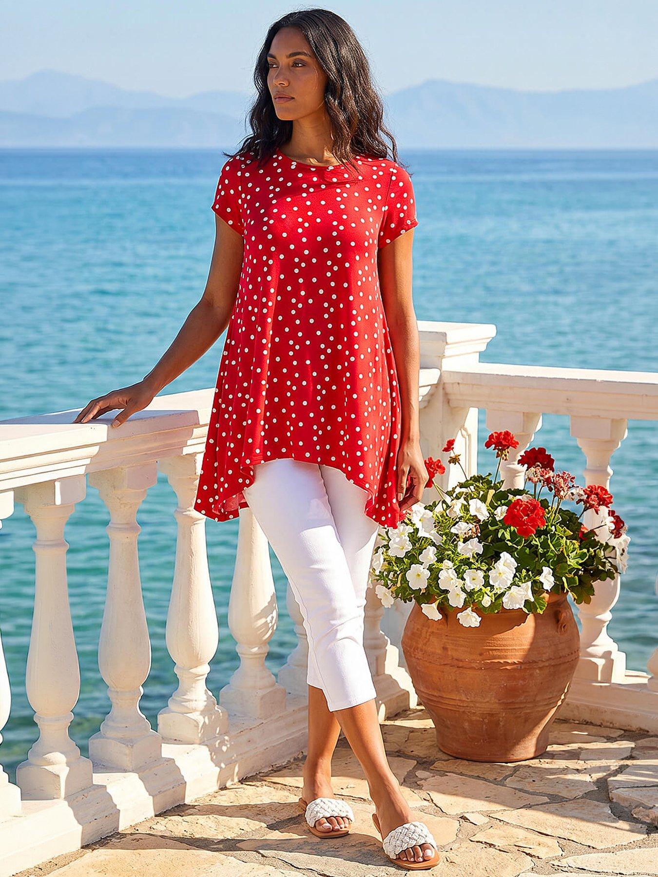 Image 4 of 4 of Roman Polka Dot Hanky Hem Top