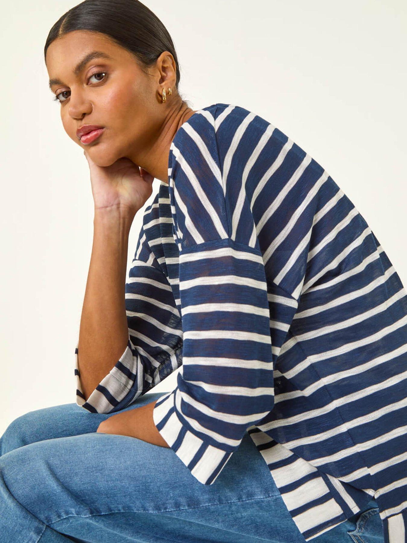roman-stripe-print-v-neck-tunic-topfront