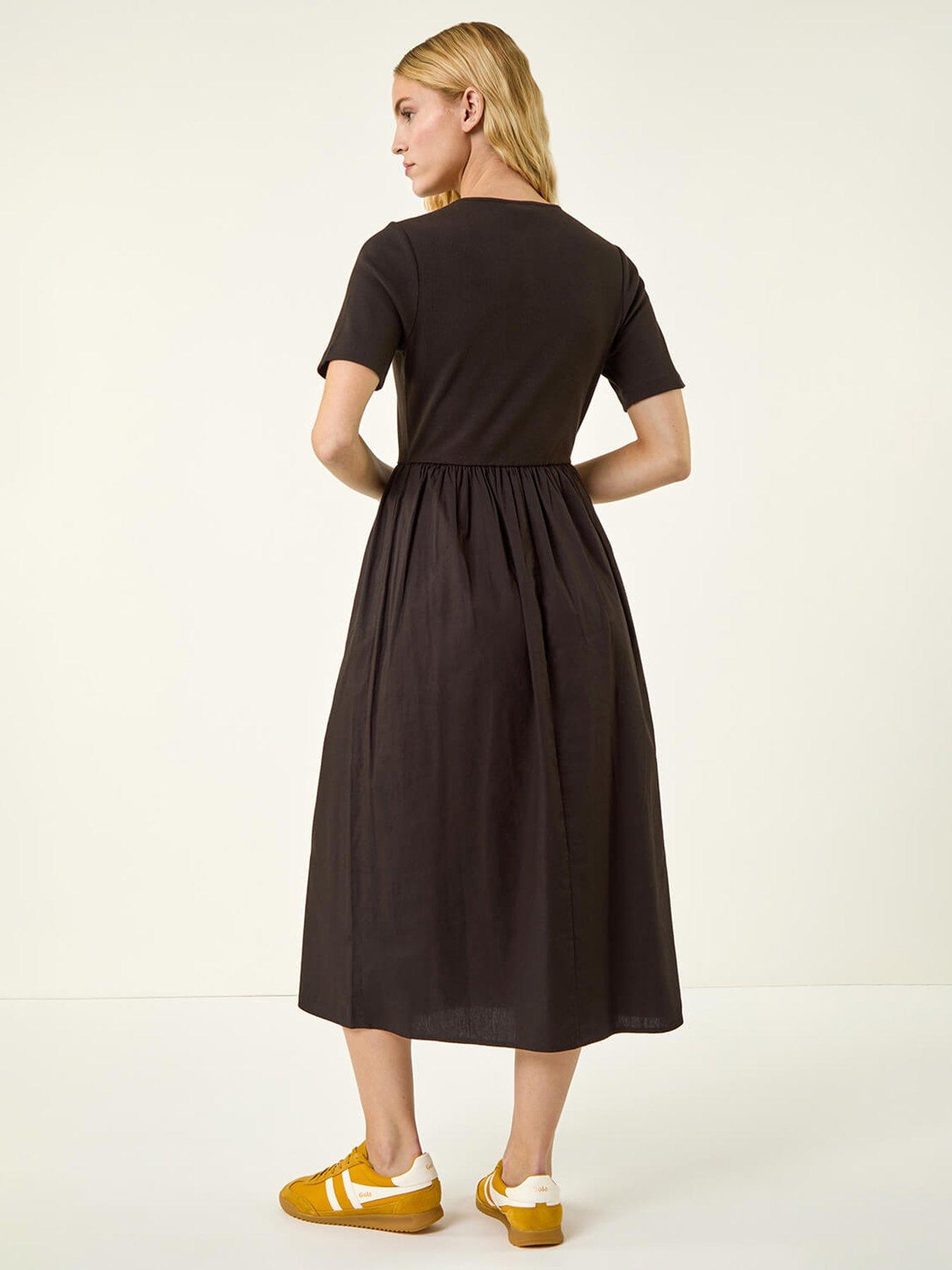 roman-buttoned-pocket-stretch-midi-dressstillFront