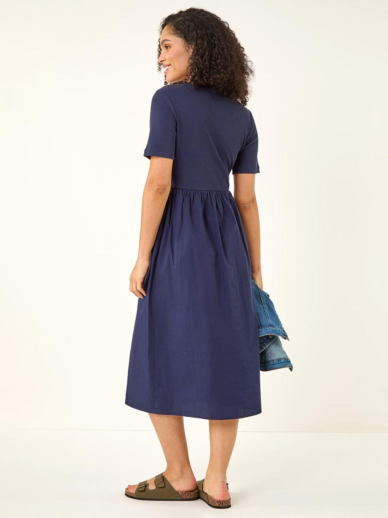 roman-buttoned-pocket-stretch-midi-dressstillFront