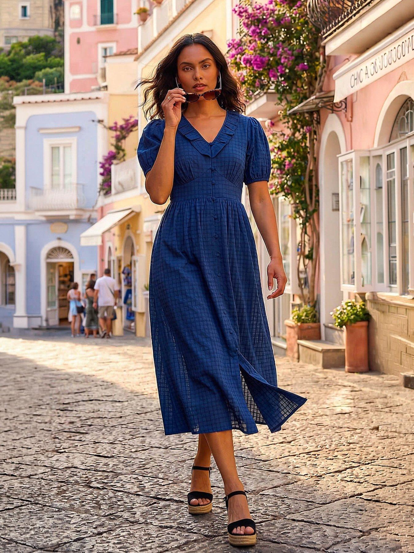 roman-textured-frill-midi-dressfront