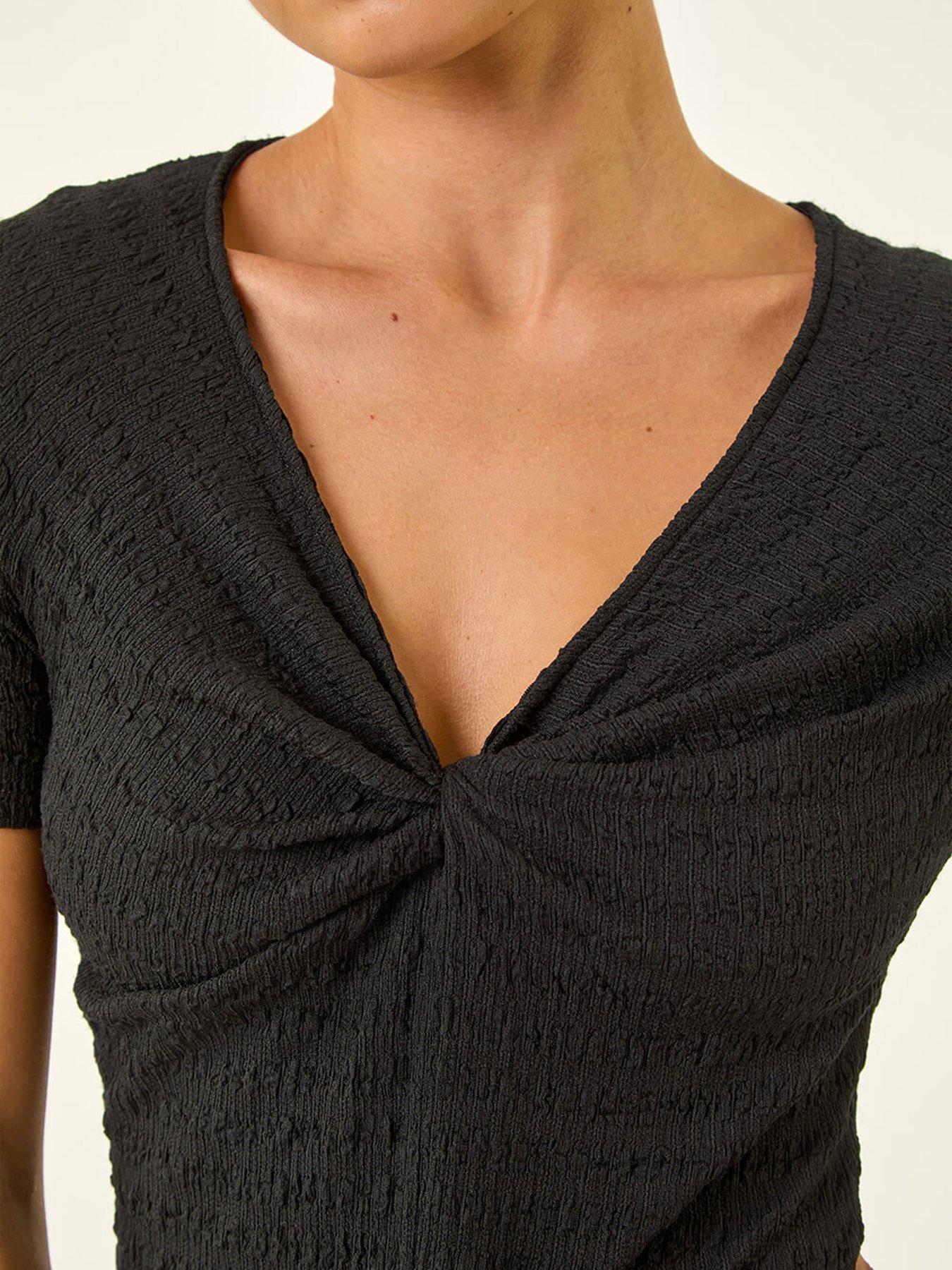 roman-petite-textured-twist-front-dressdetail