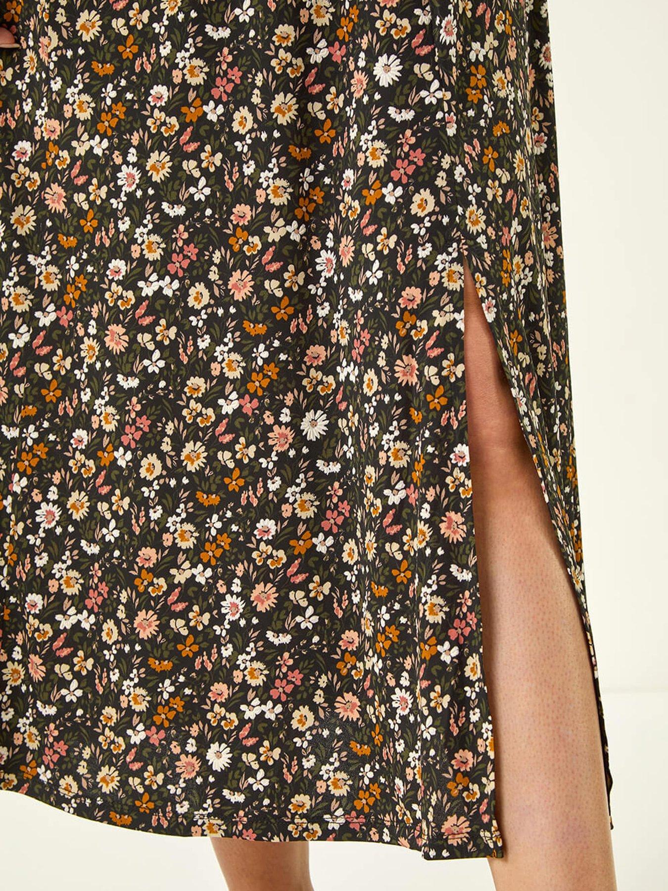 Image 5 of 5 of Roman Floral Ruched Midi Dress