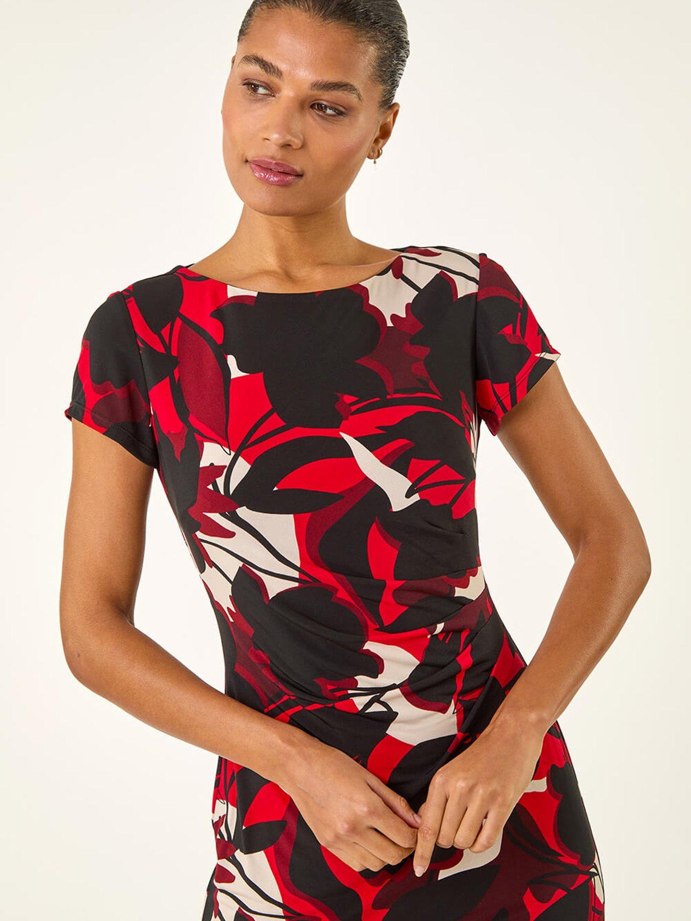 roman-leaf-print-gathered-shift-dressoutfit