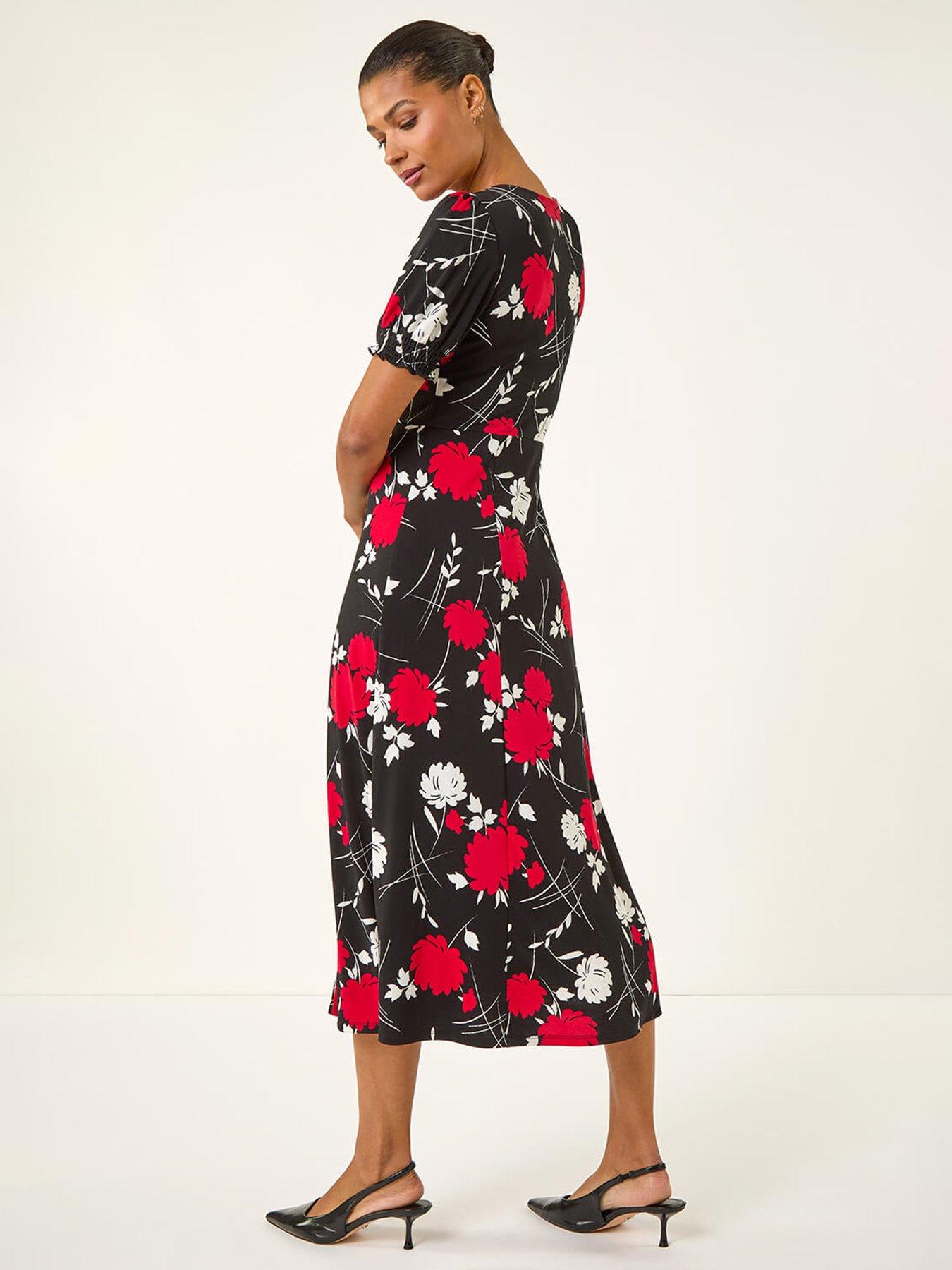 roman-floral-print-ruched-midi-dressstillFront