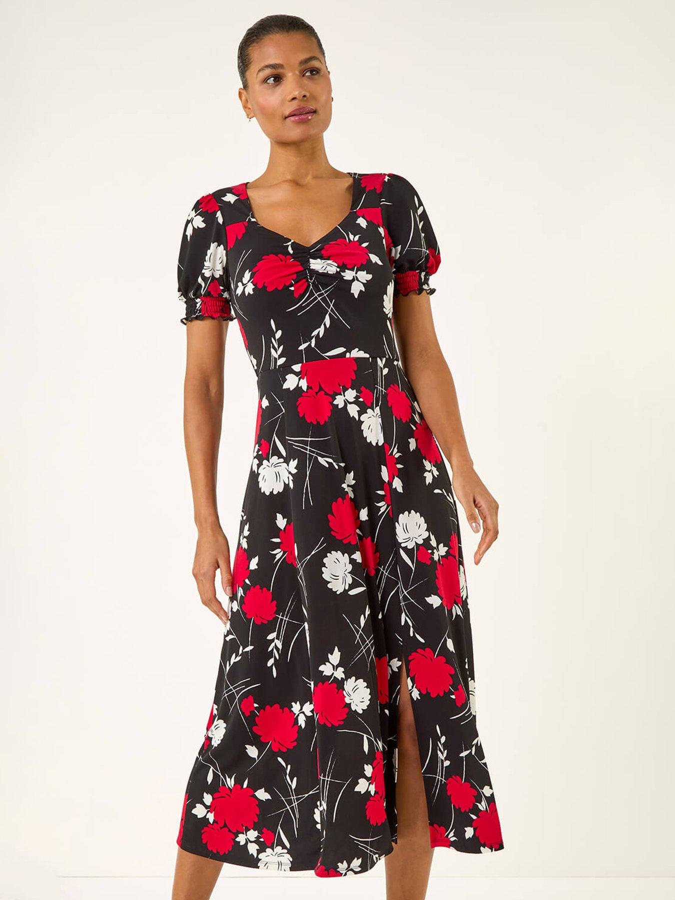 roman-floral-print-ruched-midi-dressback