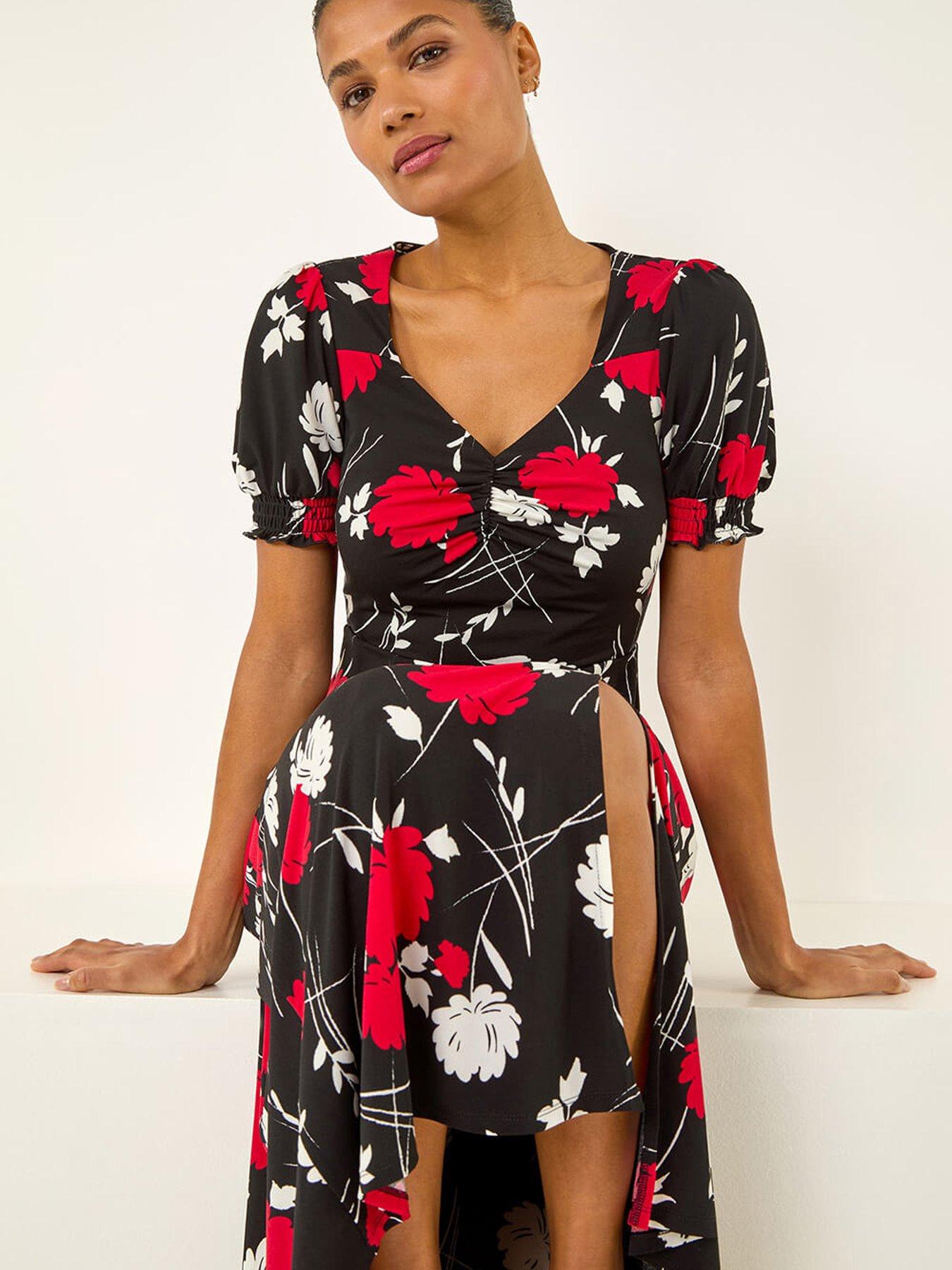 roman-floral-print-ruched-midi-dressoutfit