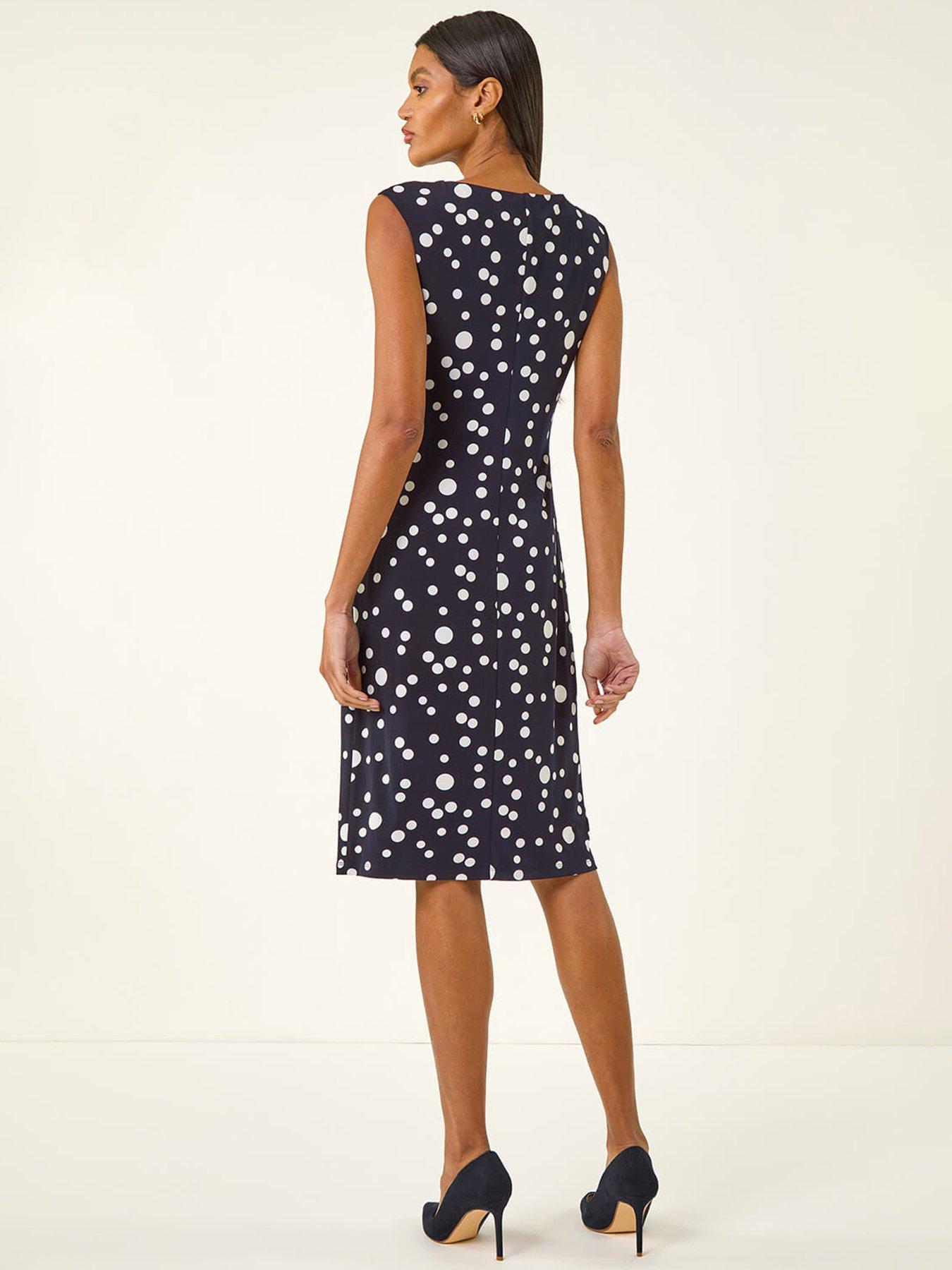 roman-spot-print-gathered-stretch-dressstillFront