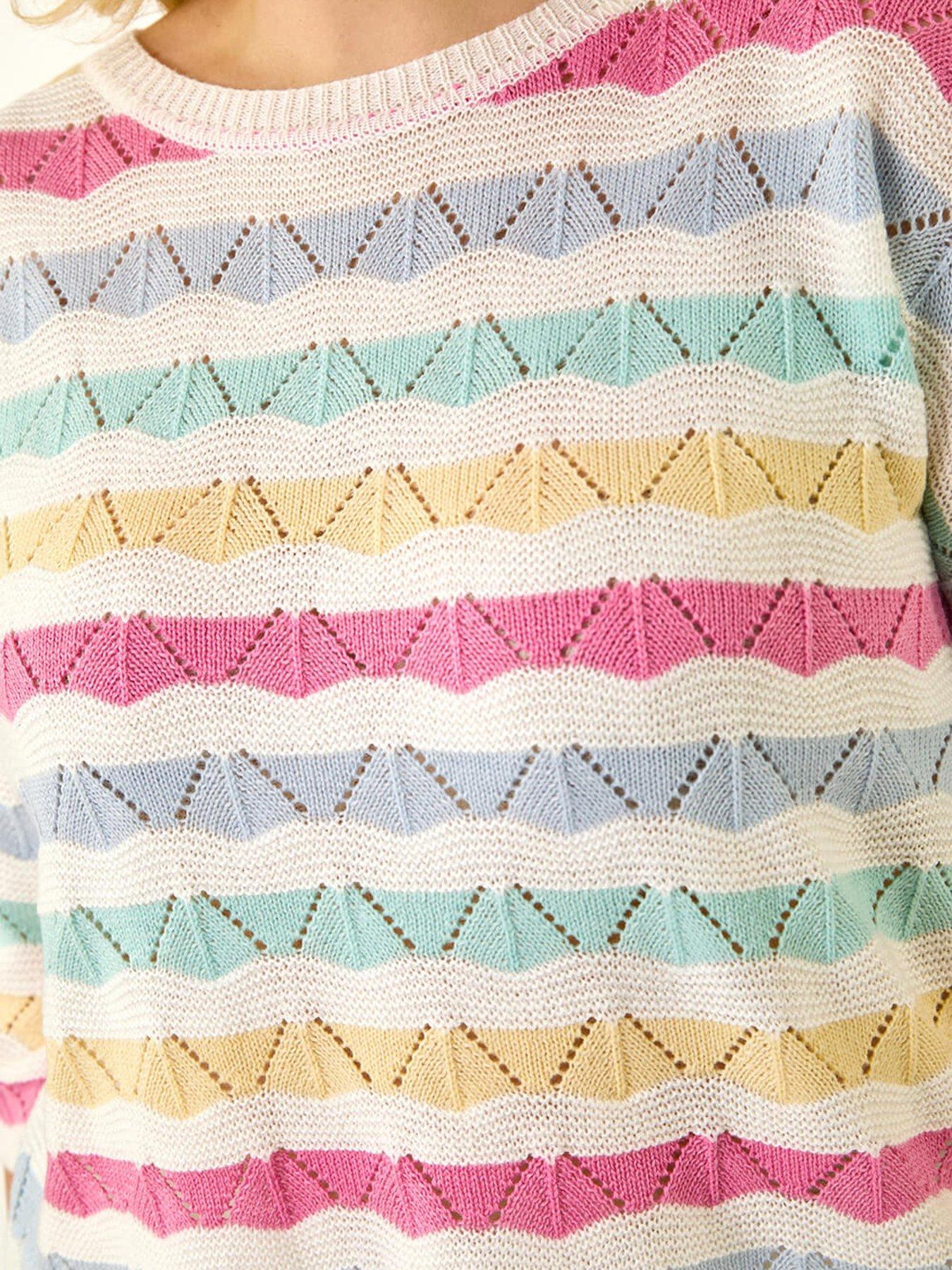 Image 5 of 5 of Roman Curve Wave Stripe Jumper
