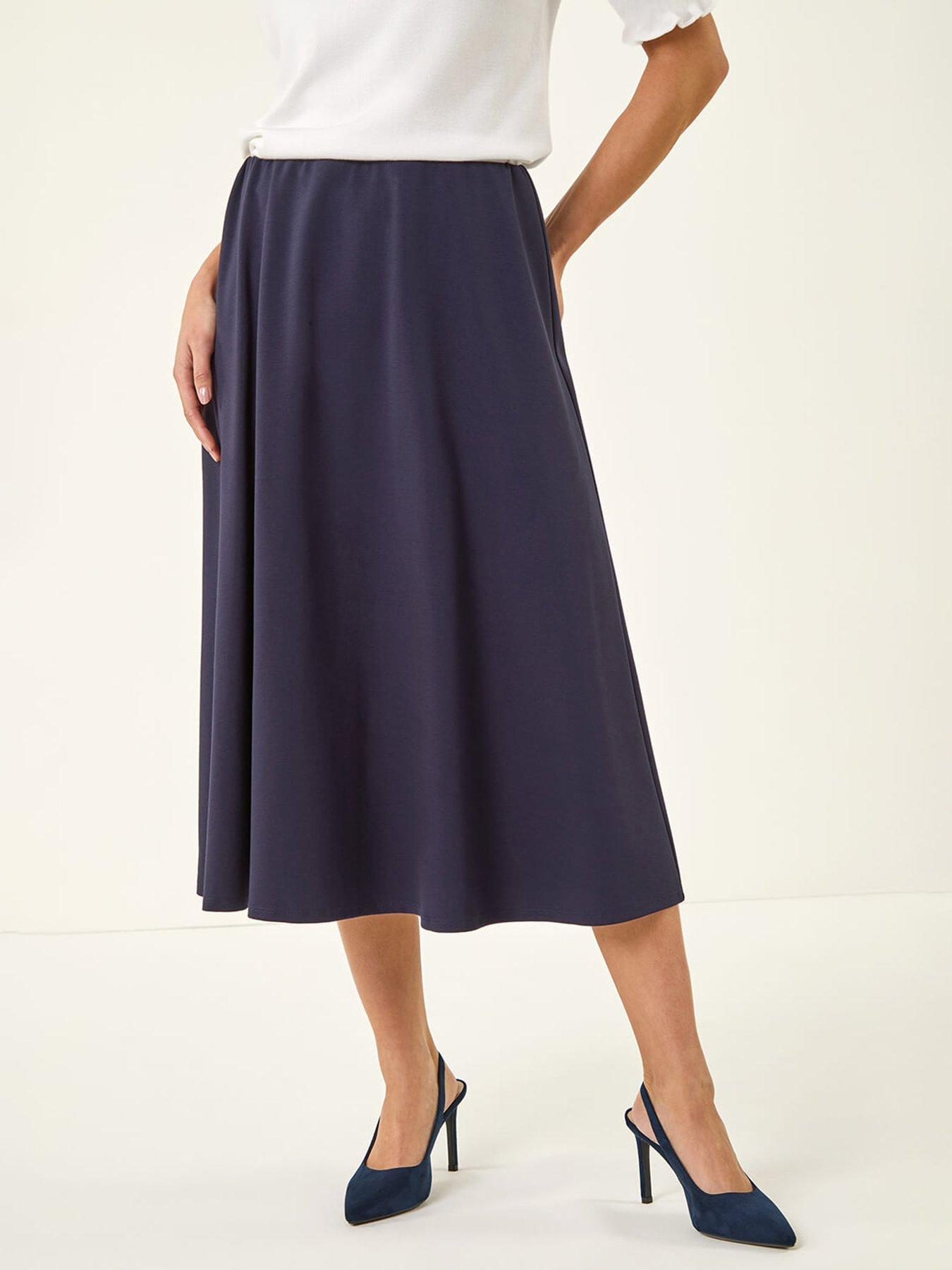 Image 1 of 5 of Roman Petite Ponte Stretch Midi Skirt