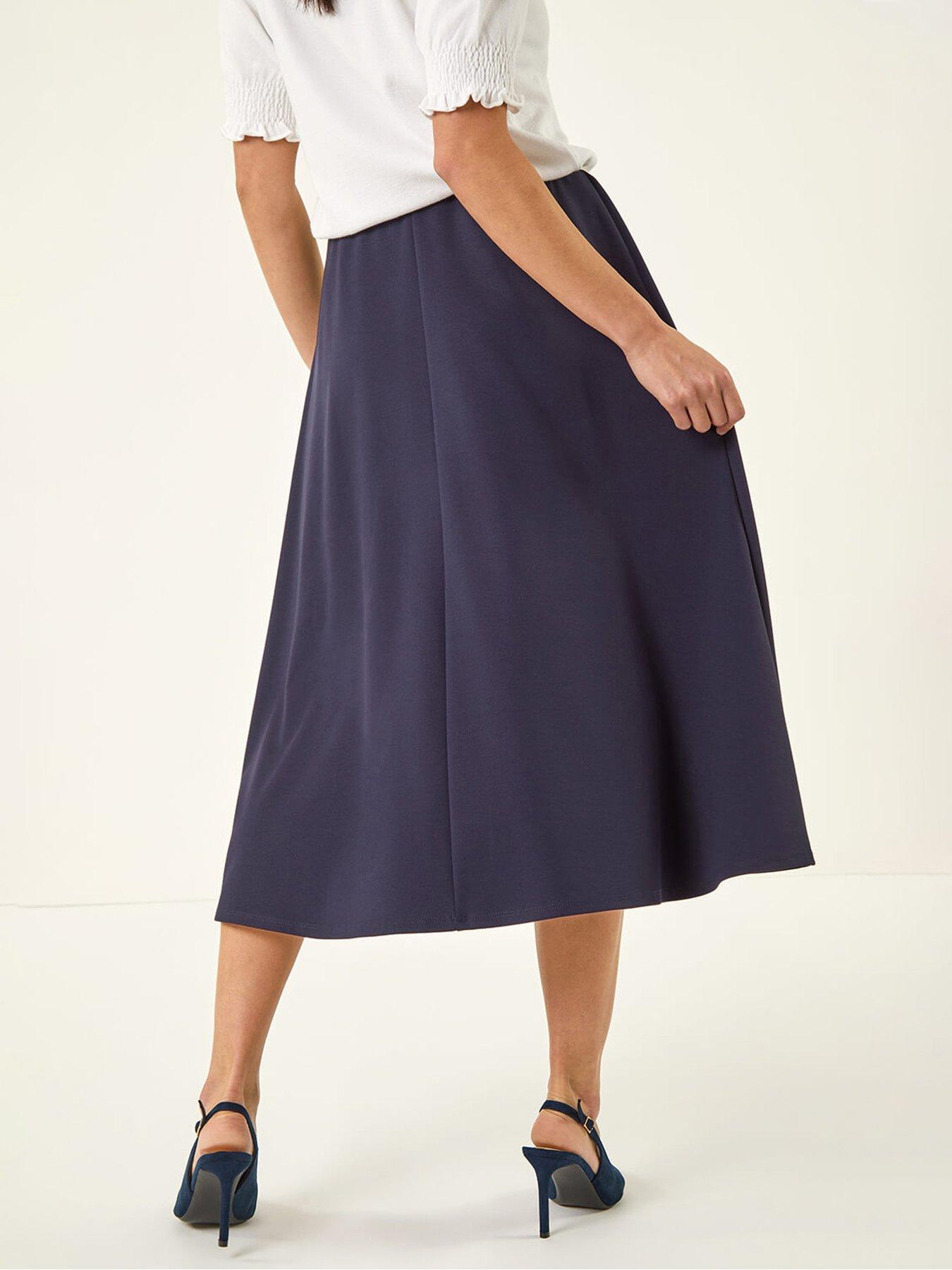 Image 2 of 5 of Roman Petite Ponte Stretch Midi Skirt