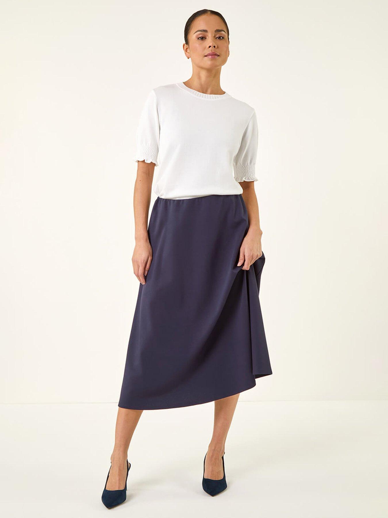 Image 3 of 5 of Roman Petite Ponte Stretch Midi Skirt