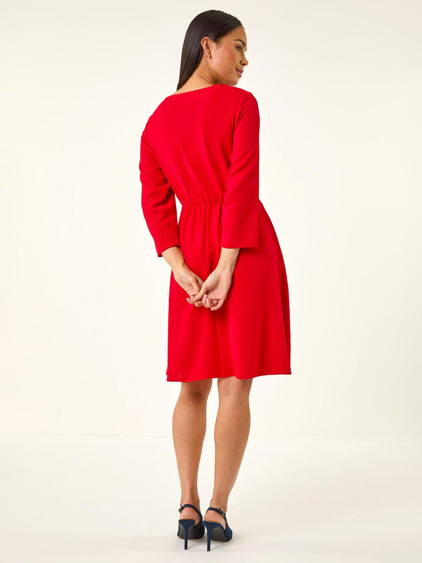 Image 2 of 5 of Roman Petite Tie Waist Front Dress