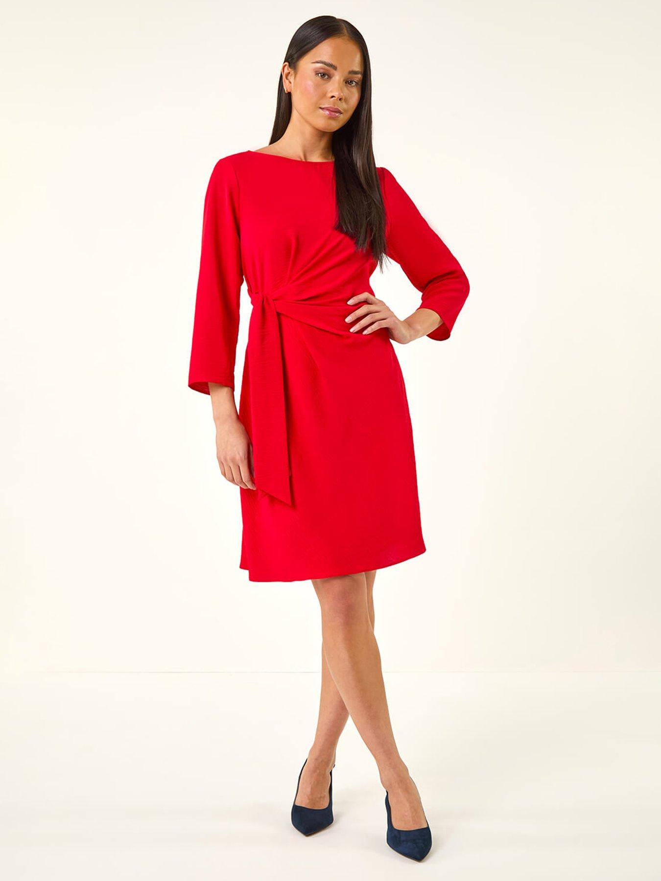 Image 3 of 5 of Roman Petite Tie Waist Front Dress