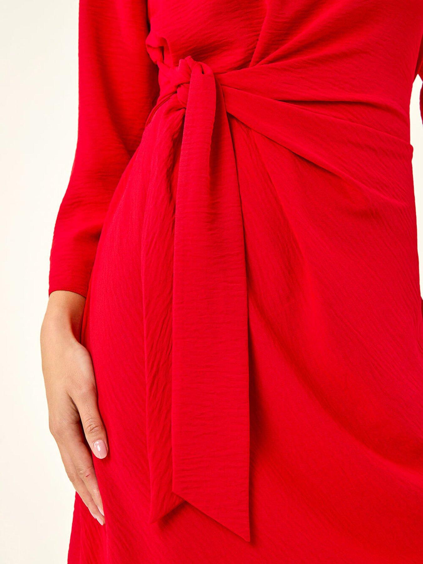 Image 5 of 5 of Roman Petite Tie Waist Front Dress