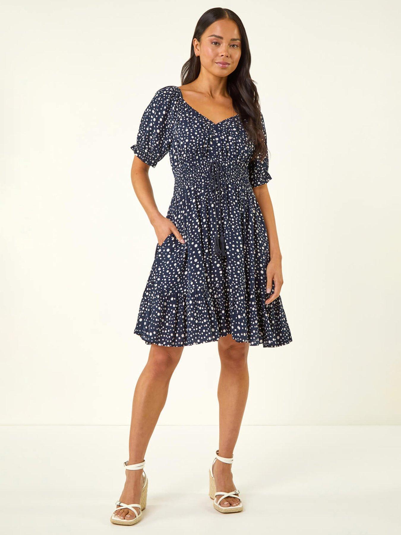 roman-petite-ditsy-spot-frill-dressfront
