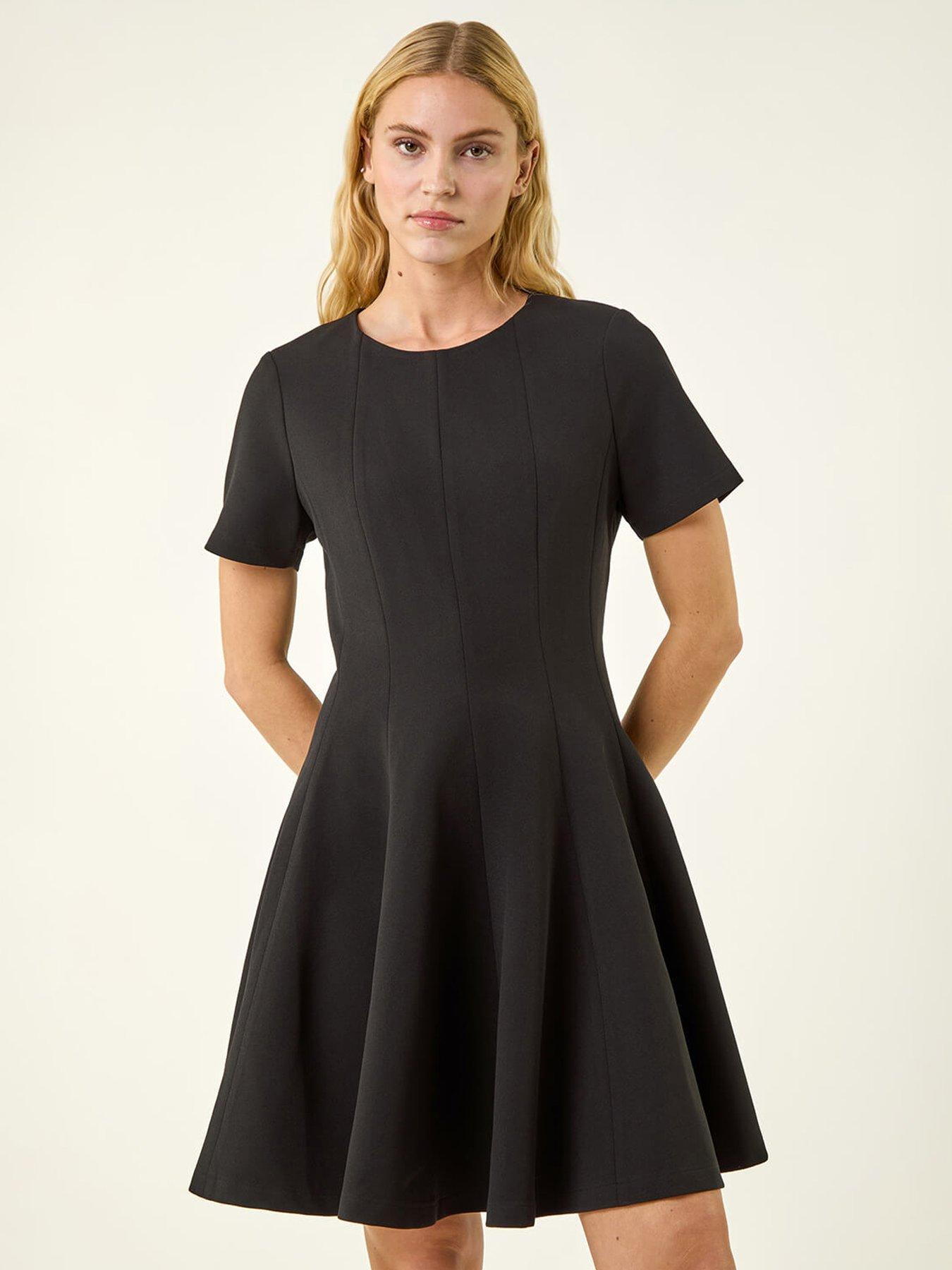 roman-panel-flared-stretch-dressfront