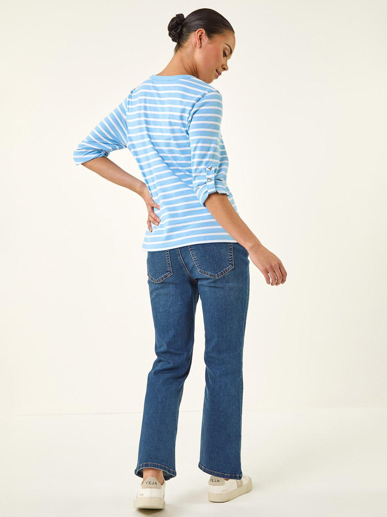 roman-petite-stripe-v-neck-button-topstillFront