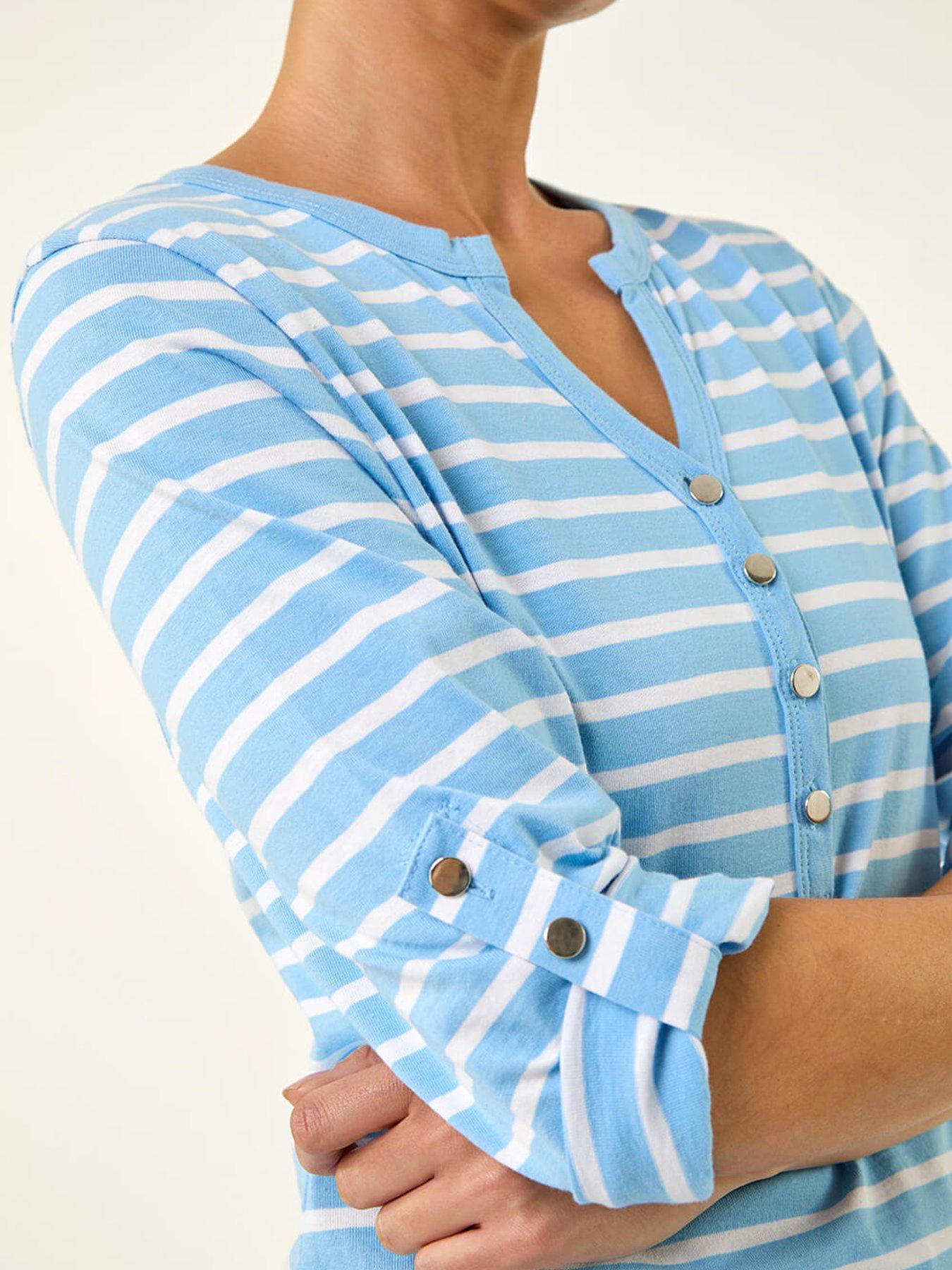 roman-petite-stripe-v-neck-button-topdetail