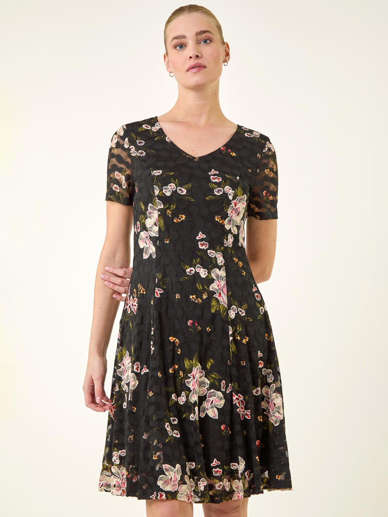 roman-floral-print-lace-stretch-dressback