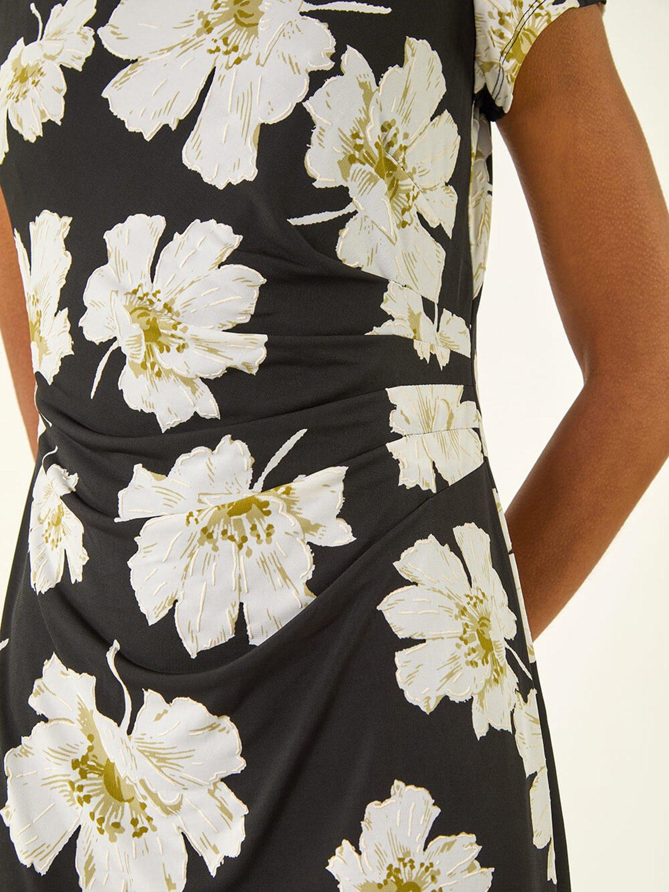 roman-floral-gathered-shift-dressdetail