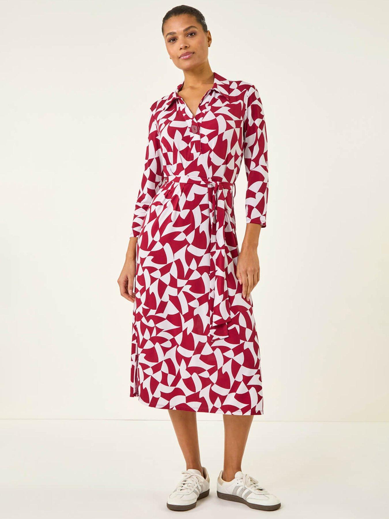 Image 1 of 5 of Roman Abstract Geometric Shirt Dress
