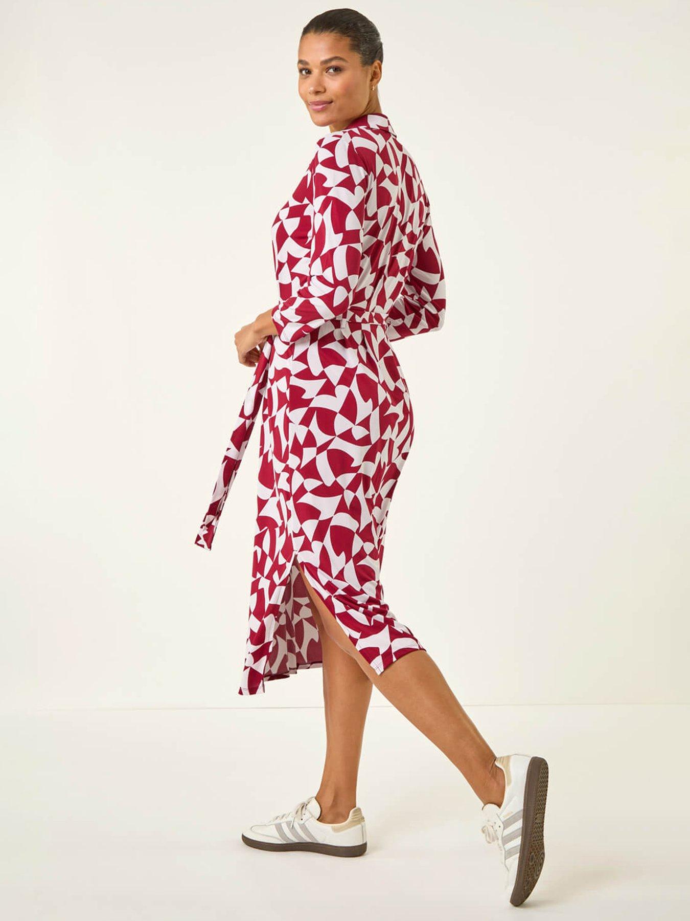 Image 2 of 5 of Roman Abstract Geometric Shirt Dress