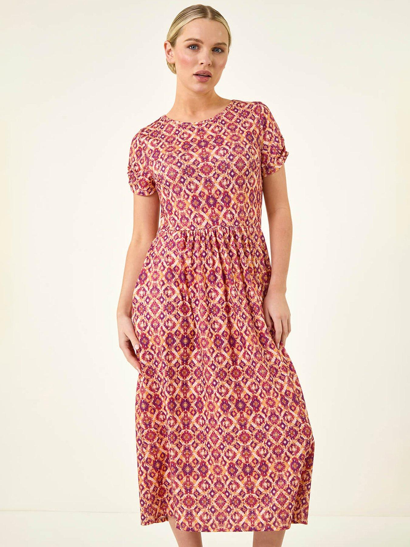 Roman Petite Abstract Midi Dress