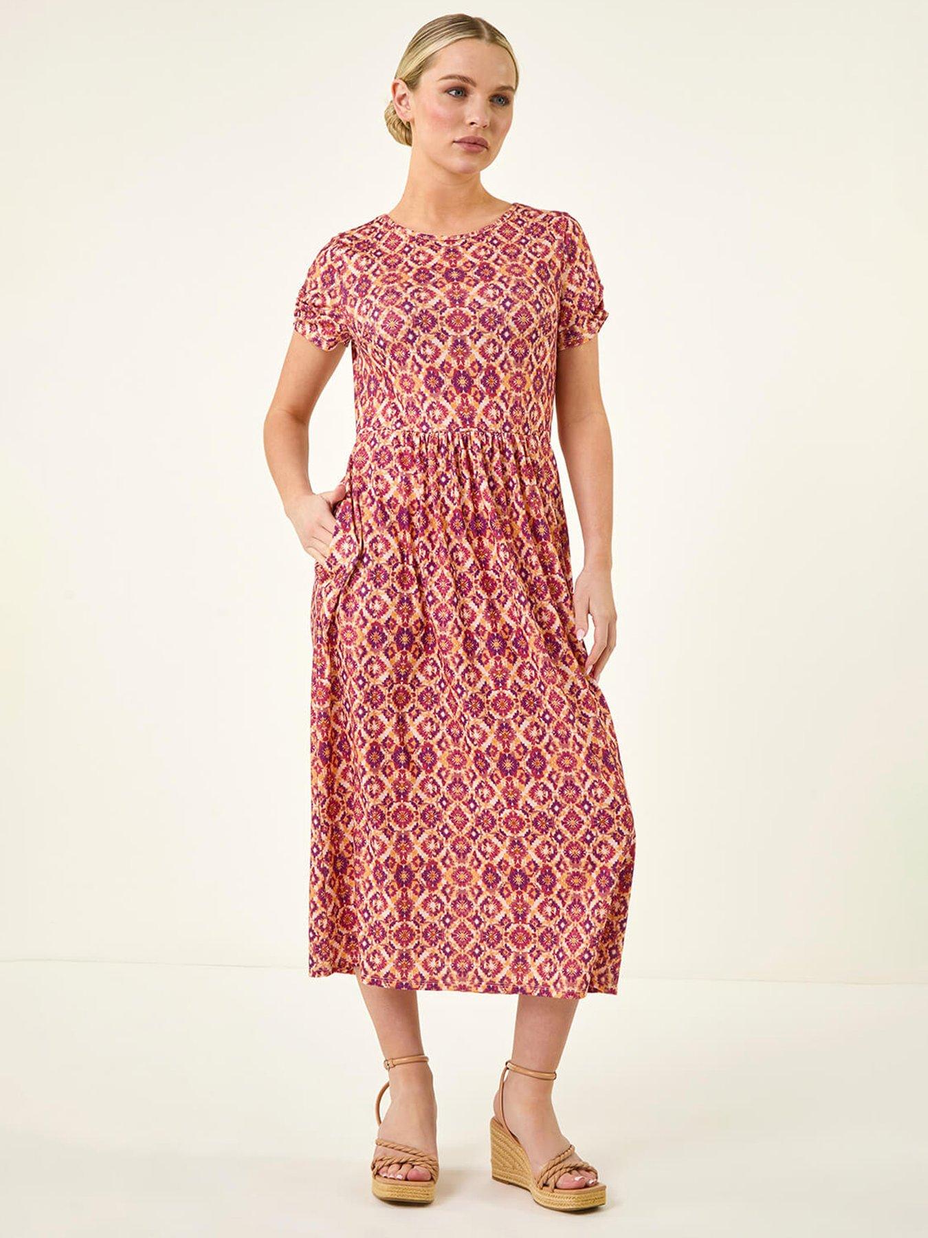 Image 3 of 5 of Roman Petite Abstract Midi Dress