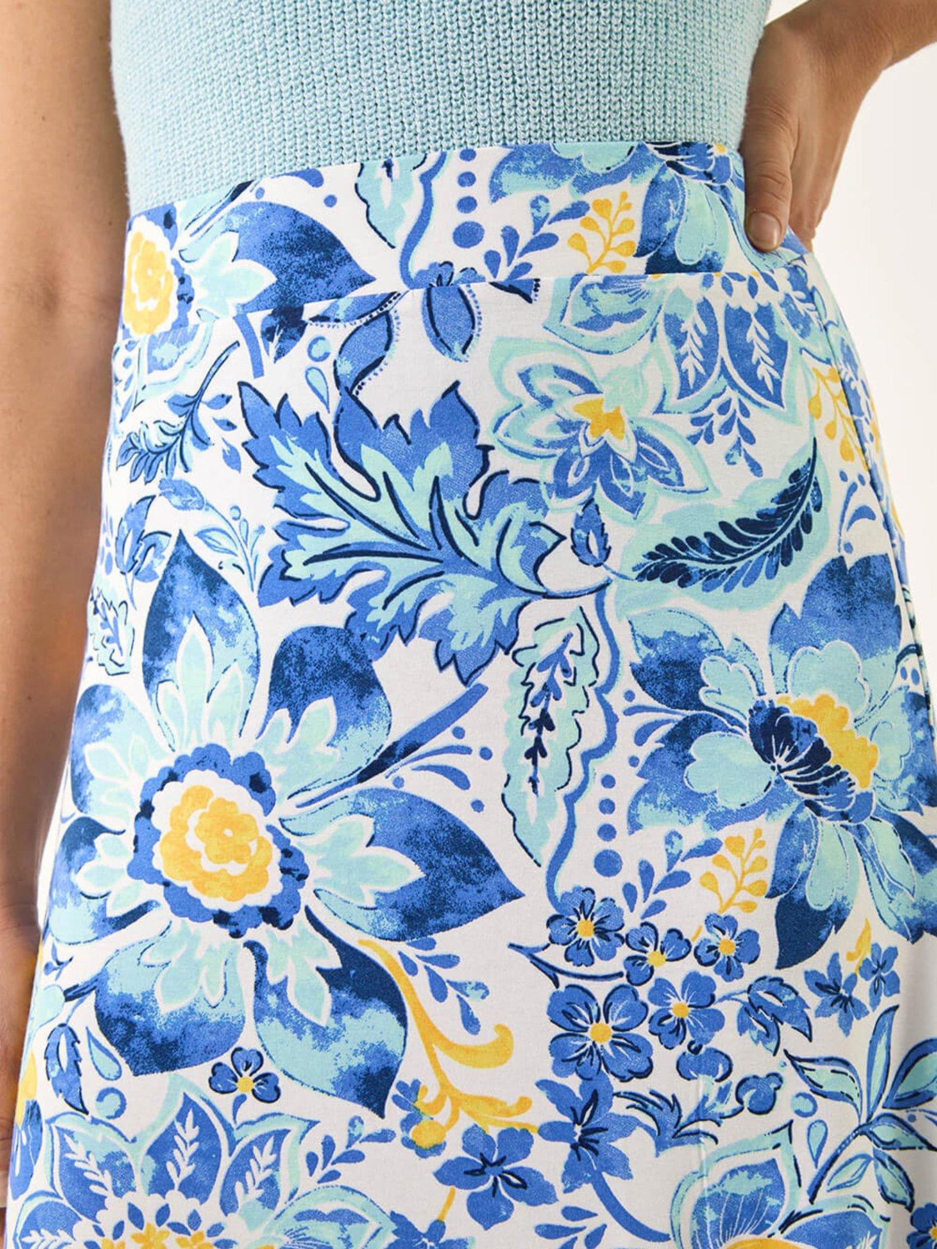 roman-floral-print-stretch-midi-skirtdetail